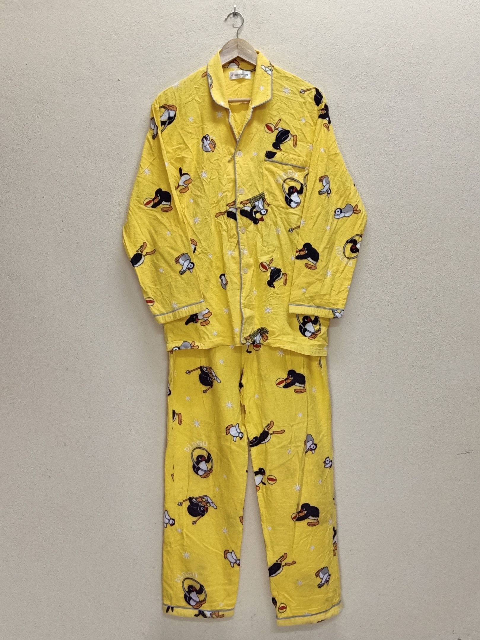 Cartoon Network Japanese Brand PINGU PENGUIN X SUMITOMO LIFE Yellow Full Set 1 Pair Pajamas Grailed
