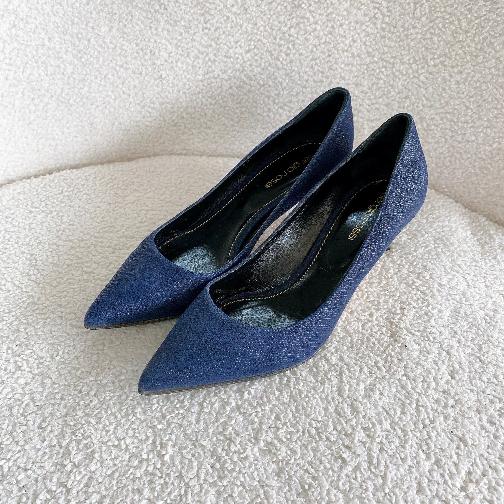 Sergio Rossi Sergio Rossi Blue High Heels 36.5 Size US 6 / IT 36 - 1 Thumbnail