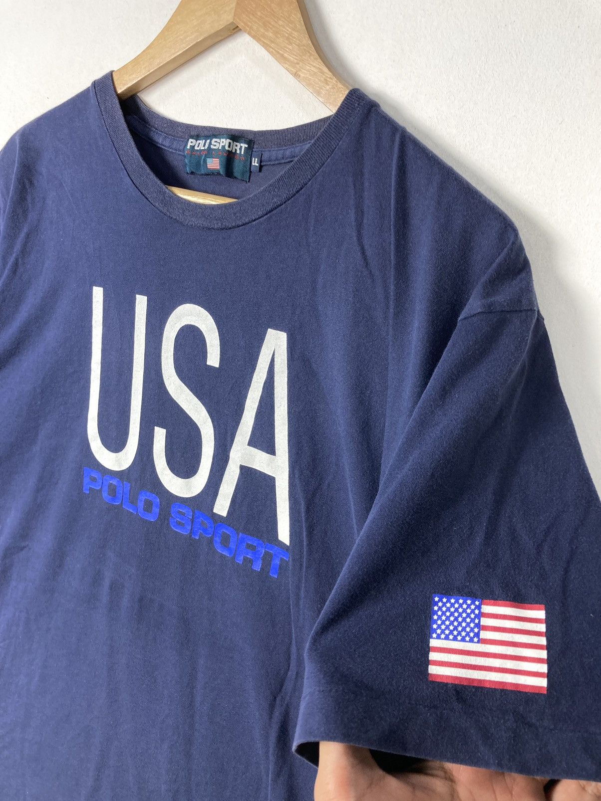 Polo Ralph Lauren × Vintage Vintage Polo Sport Usa By Ralph Lauren Usa Flag T-Shirt Size US L / EU 52-54 / 3 - 6 Thumbnail