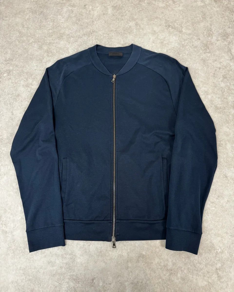 Prada 2000s Prada Navy Zip-up Sweater Size US M / EU 48-50 / 2 - 1 Thumbnail
