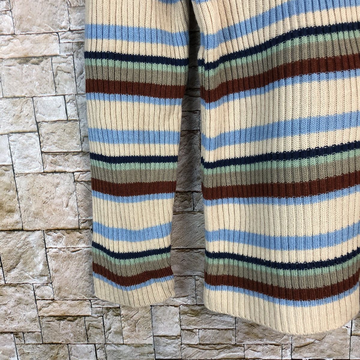 Homespun Knitwear Jeancox Stripe Brown Knitwear #A683 Size M / US 6-8 / IT 42-44 - 7 Thumbnail