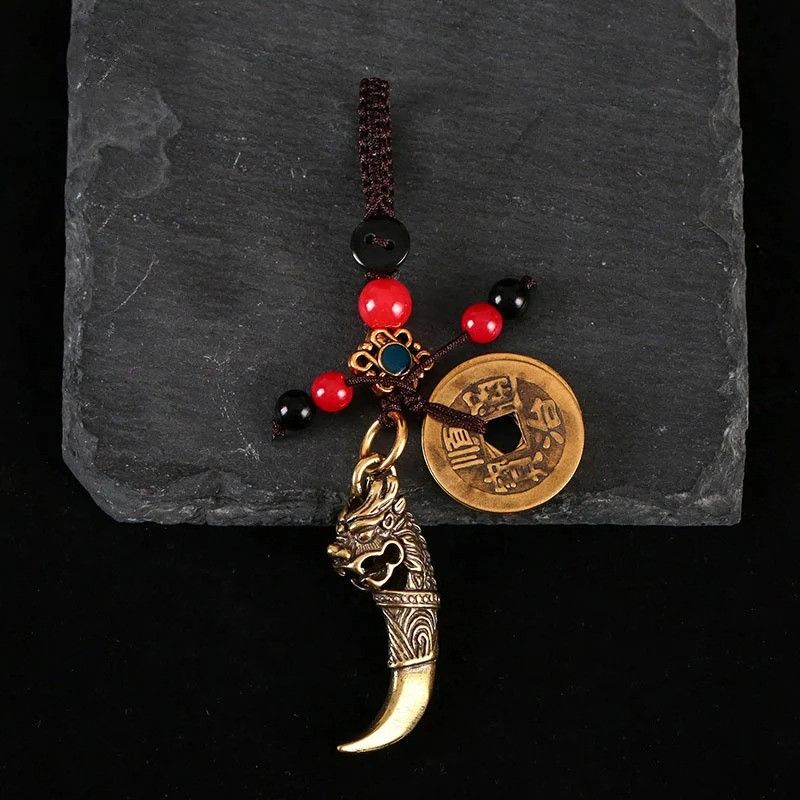 Other Lucky Wolf Teeth Keyring Car Keychain Brass Hanging Charms Size ONE SIZE - 5 Thumbnail