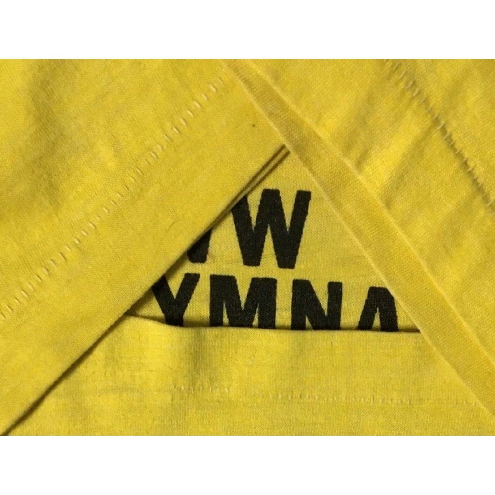 Vintage VINTAGE UWW Gymnastics Team Shirt S Yellow 90s Grunge College University Wisconsin-Whitewater Short Sleeve Crew Neck Graphic Tee Mens Size US S / EU 44-46 / 1 - 3 Thumbnail