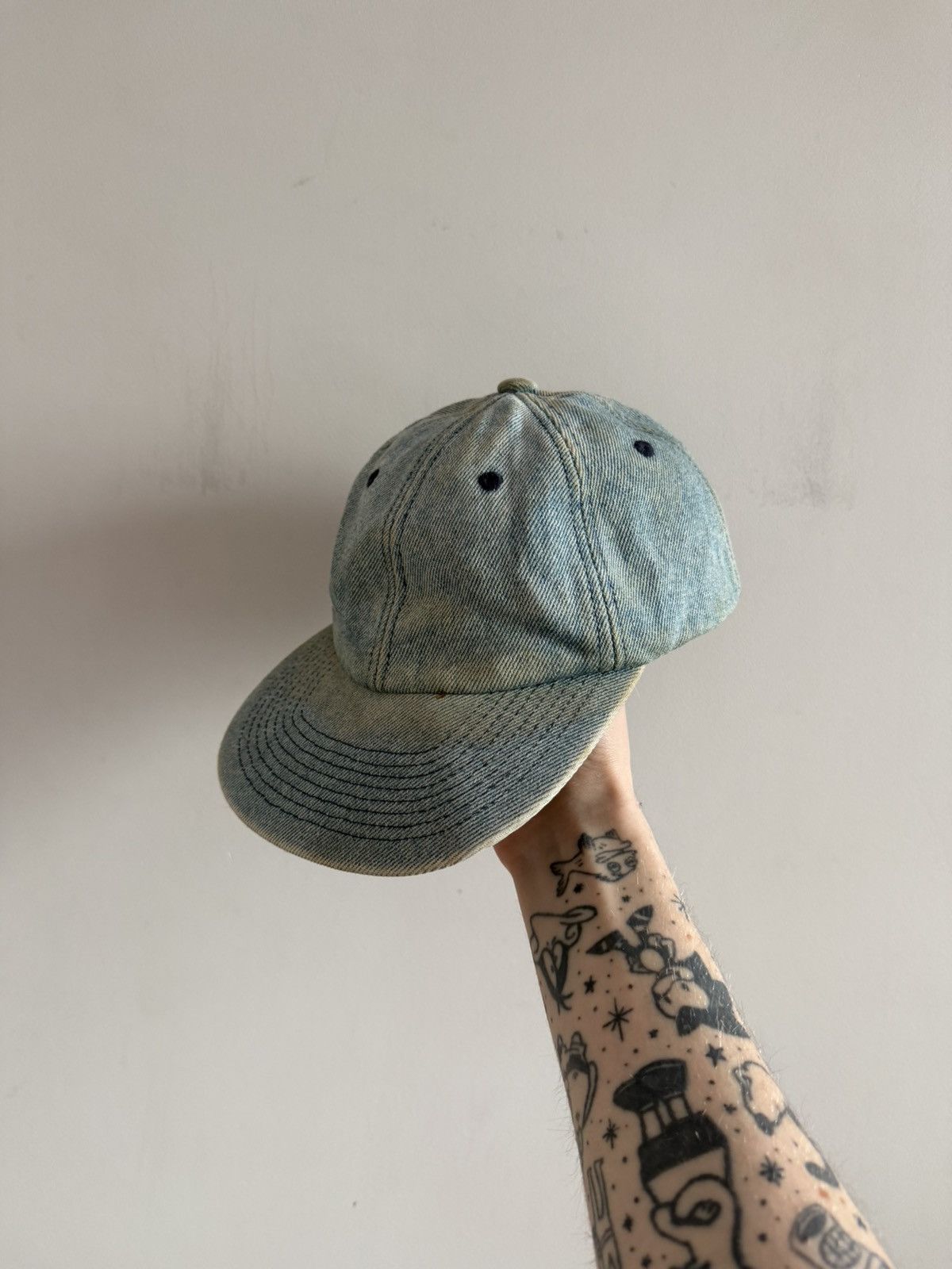 Vintage Vintage Washed Denim Cap Size ONE SIZE - 2 Thumbnail