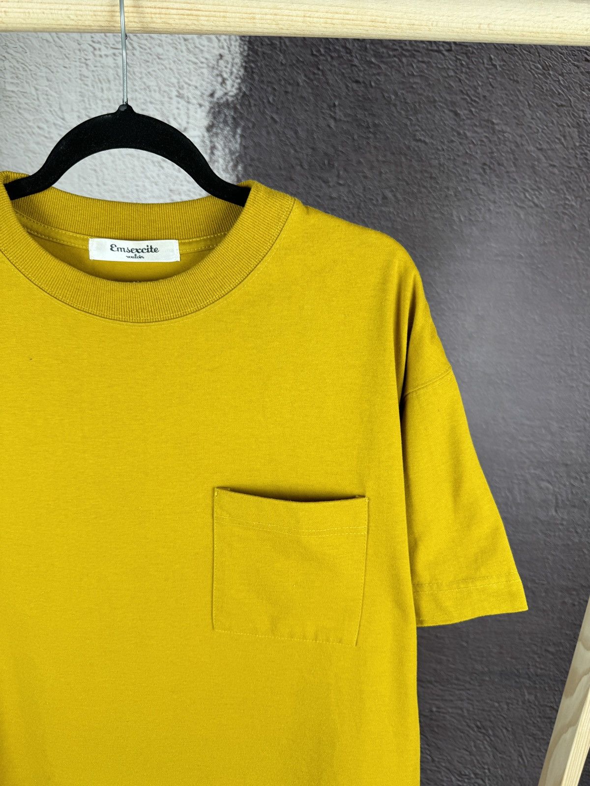 Japanese Brand × Vintage Japan Emsexcite vouloir yellow basic pocket oversized tee Size US M / EU 48-50 / 2 - 4 Thumbnail