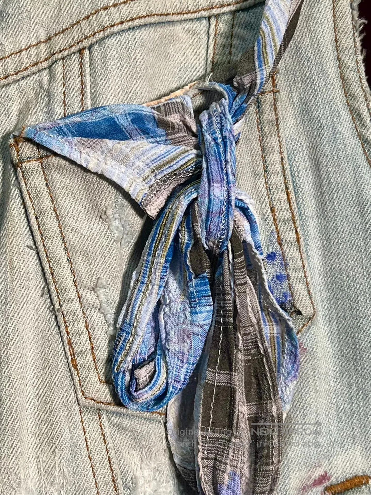 John Galliano John Galliano Distressed Denim Vest with Paint. Size M / US 6-8 / IT 42-44 - 3 Thumbnail