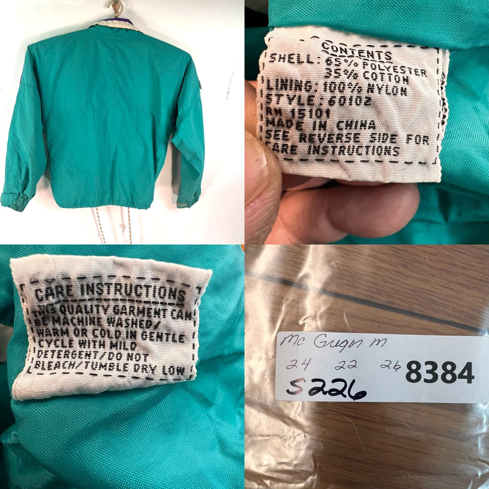 McGregor VINTAGE McGregor Windbreaker Shirt Adult M Purple Teal Retro 70s Mens Size US M / EU 48-50 / 2 - 8 Thumbnail