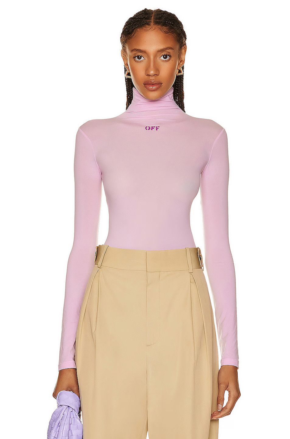Off-White o1gr1nt1124 Off Stamp Second Skin L/S Turtle Top in Lilac Size S / US 4 / IT 40 - 1 Thumbnail
