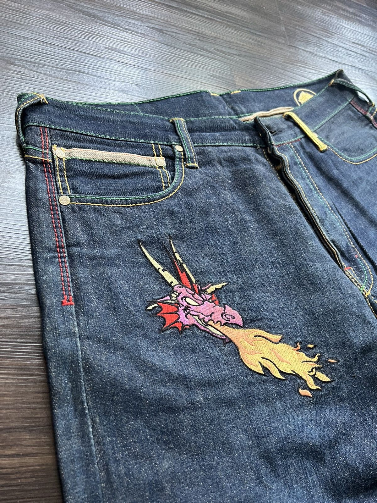 RMC Jeans 🔥 Archieves YOROPIKO MARTIN YATMING RMC DRAGON EMBROIDED Size US 38 / EU 54 - 9 Thumbnail