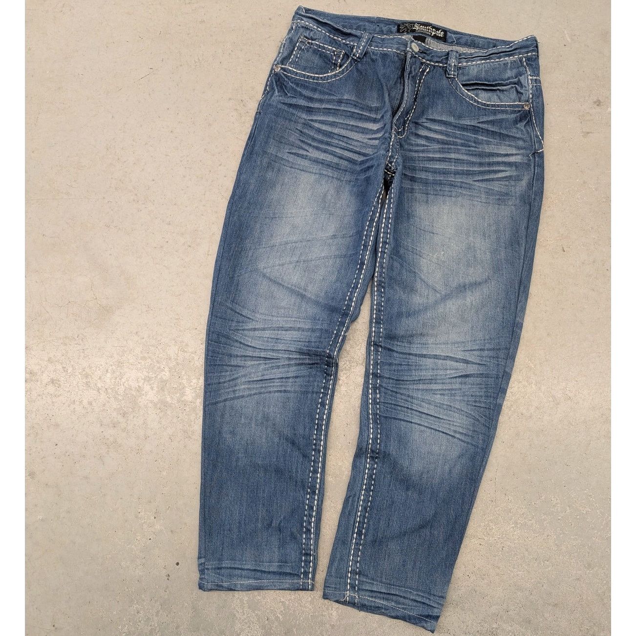 JNCO × Southpole × Vintage Y2K Southpole Baggy Embroidered Washed blue denim jeans Size US 38 / EU 54 - 4 Thumbnail