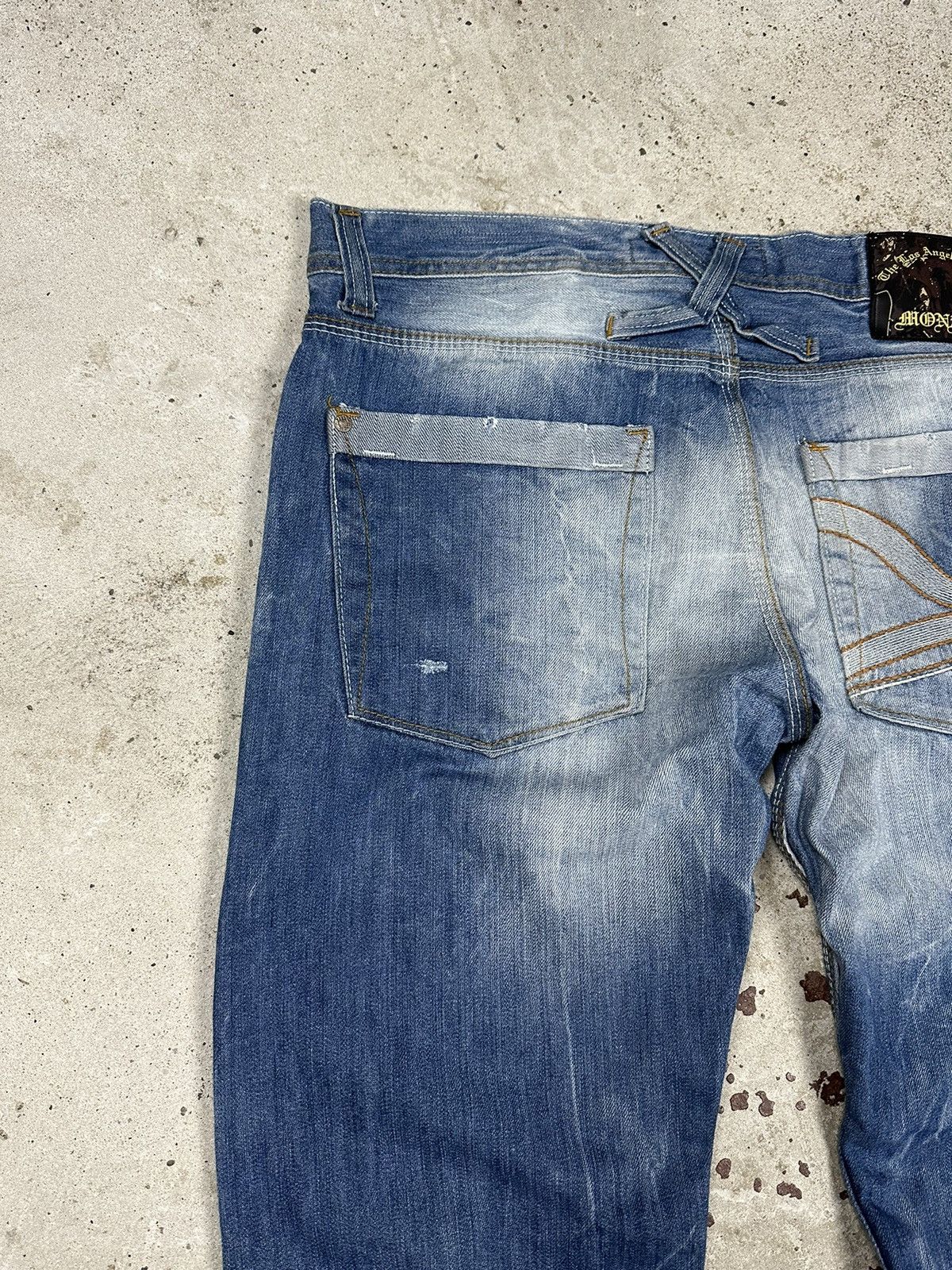 Affliction × Japanese Brand × Vintage Vintage Y2K Acid Washed Blue Baggy Denim Pants Jeans Size US 36 / EU 52 - 12 Thumbnail