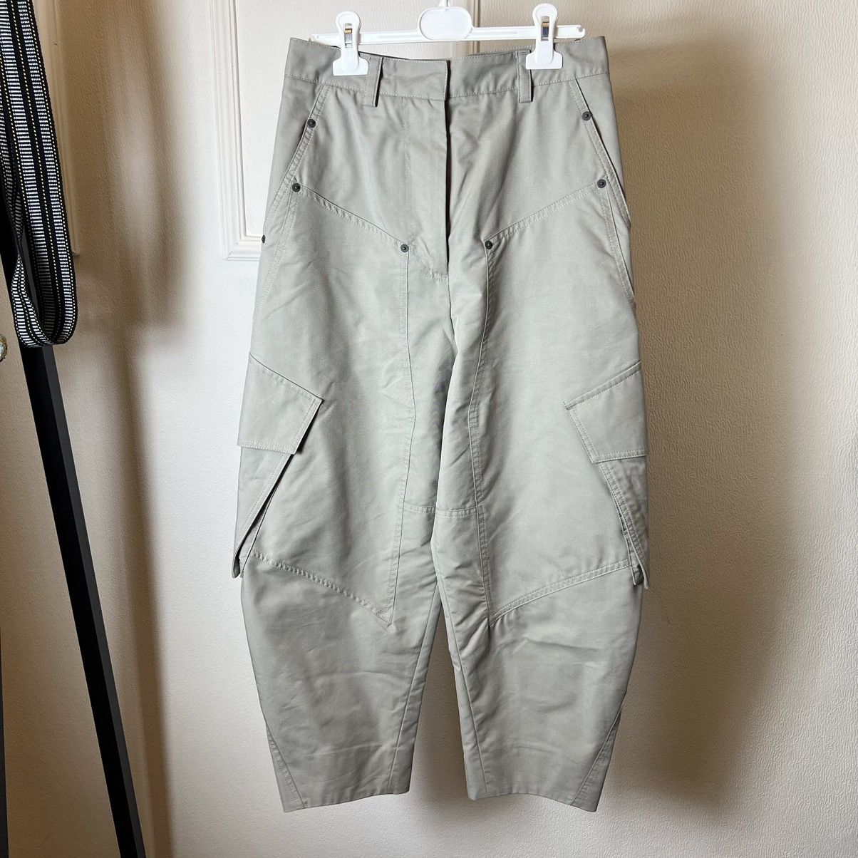 image of Loewe Double Knee Cargo Trousers in Grey, Women's (Size 24)