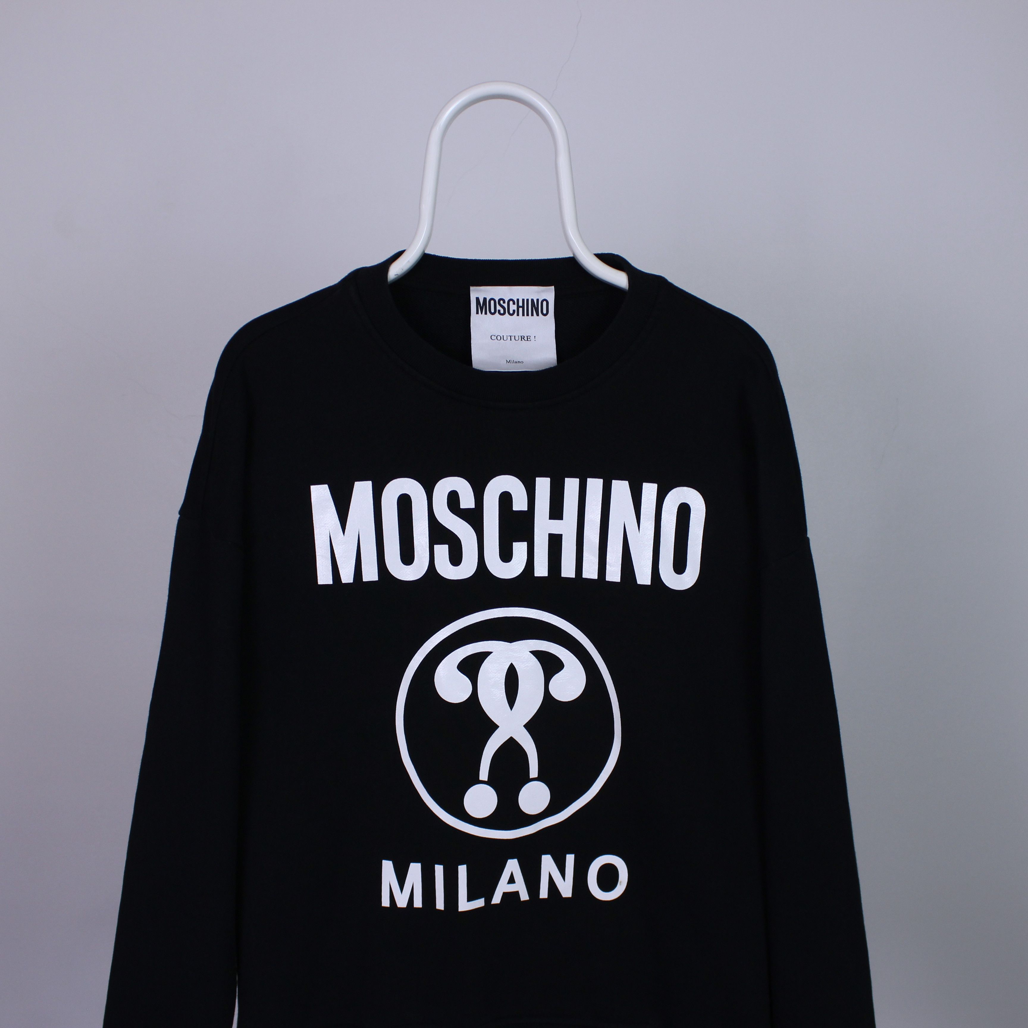 Moschino × Vintage Moschino Couture sweatshirt big logo centr black M L 181Z Size US L / EU 52-54 / 3 - 2 Thumbnail
