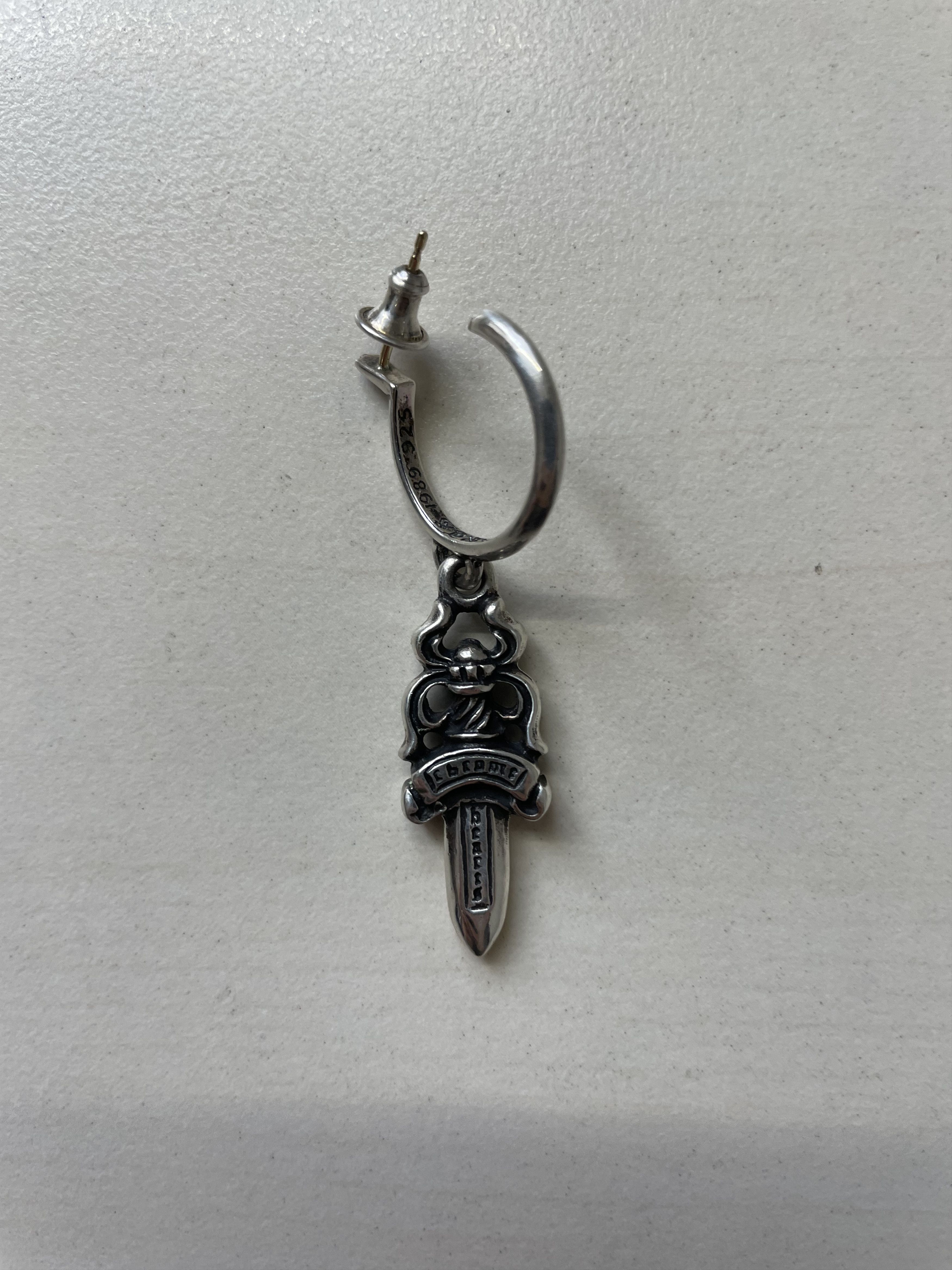 Chrome Hearts Chrome Hearts Silver Dagger Drop Earring Hoop Size ONE SIZE - 7 Thumbnail