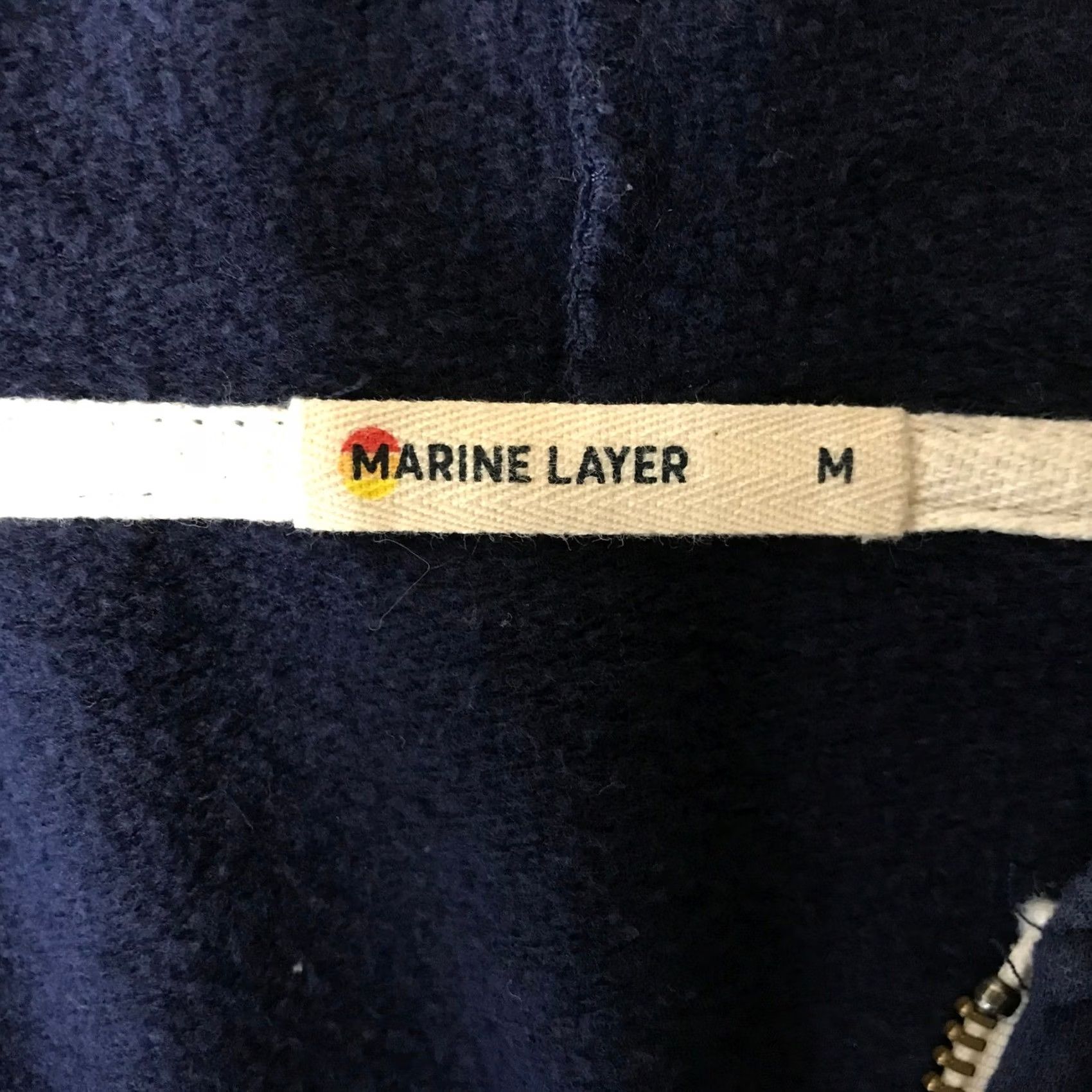 Marine Layer Marine Layer Navy Blue Zip Up Hoodie With Logo Graphic Size M Mens Regular Fit Size M / US 6-8 / IT 42-44 - 7 Thumbnail