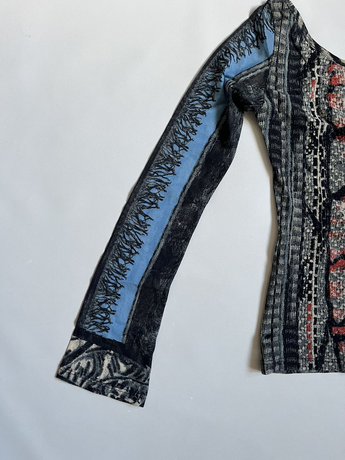 Jean Paul Gaultier Legatte Jeans Multicolor Printed Asymmetrical Longsleeve Size M / US 6-8 / IT 42-44 - 4 Thumbnail