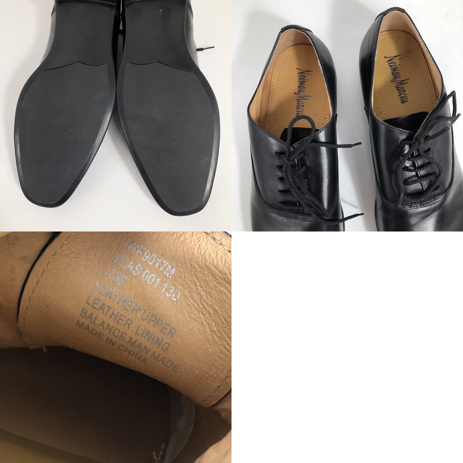 Neiman Marcus NEIMAN MARCUS SILAS Cap Toe Oxford Shoes Black Leather Mens US13D EXCELLENT Size ONE SIZE - 8 Thumbnail