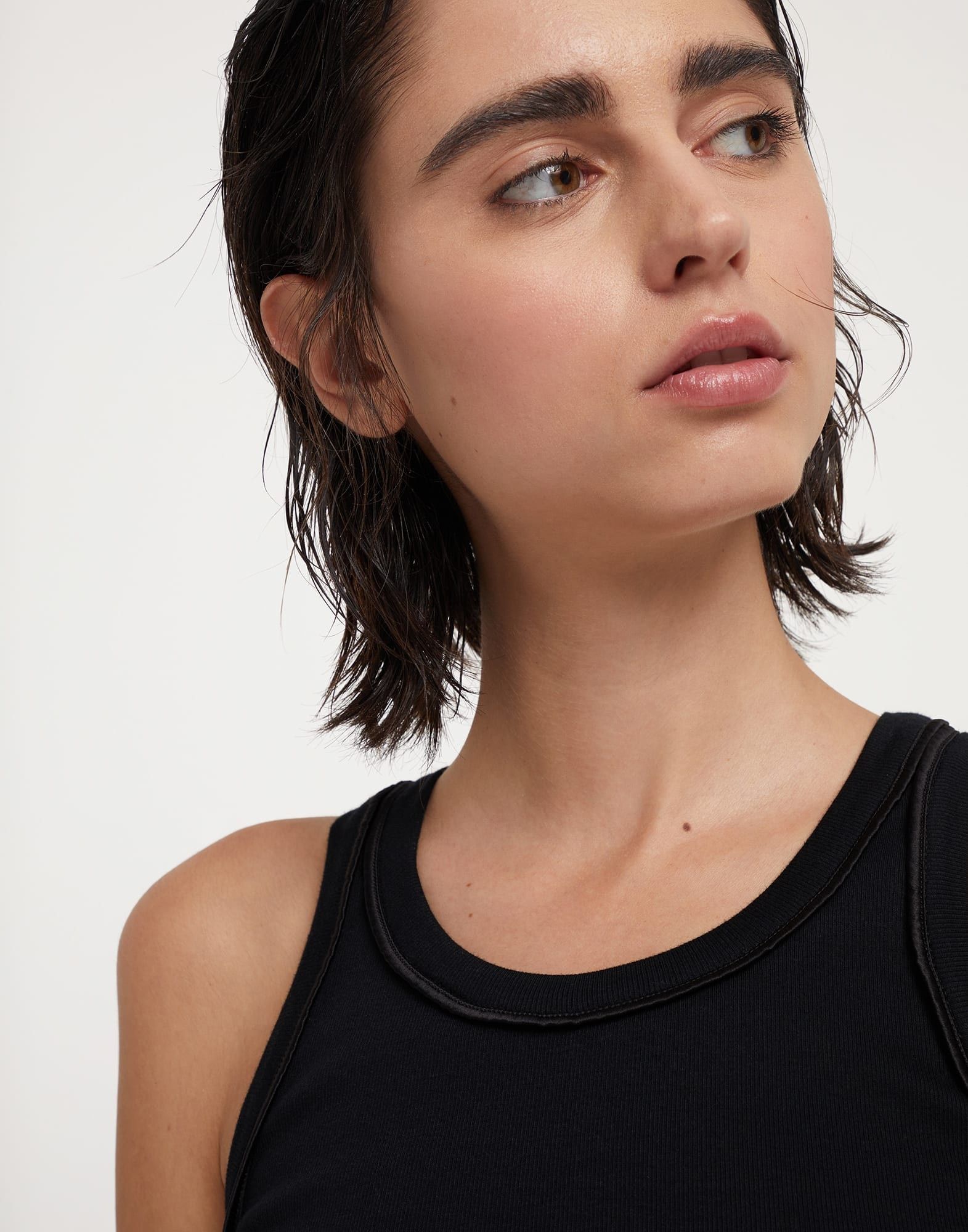 Brunello Cucinelli o1w1db10825 Tank Top in Oxford/Black Size S / US 4 / IT 40 - 3 Thumbnail