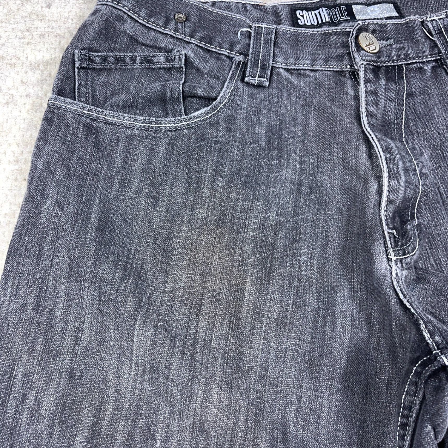 Southpole VINTAGE Southpole Jeans Men 36x29 Gray Denim Baggy Loose Fit 5-Pocket Wide-Leg Work Grunge jeans Mens Size US 36 / EU 52 - 6 Thumbnail
