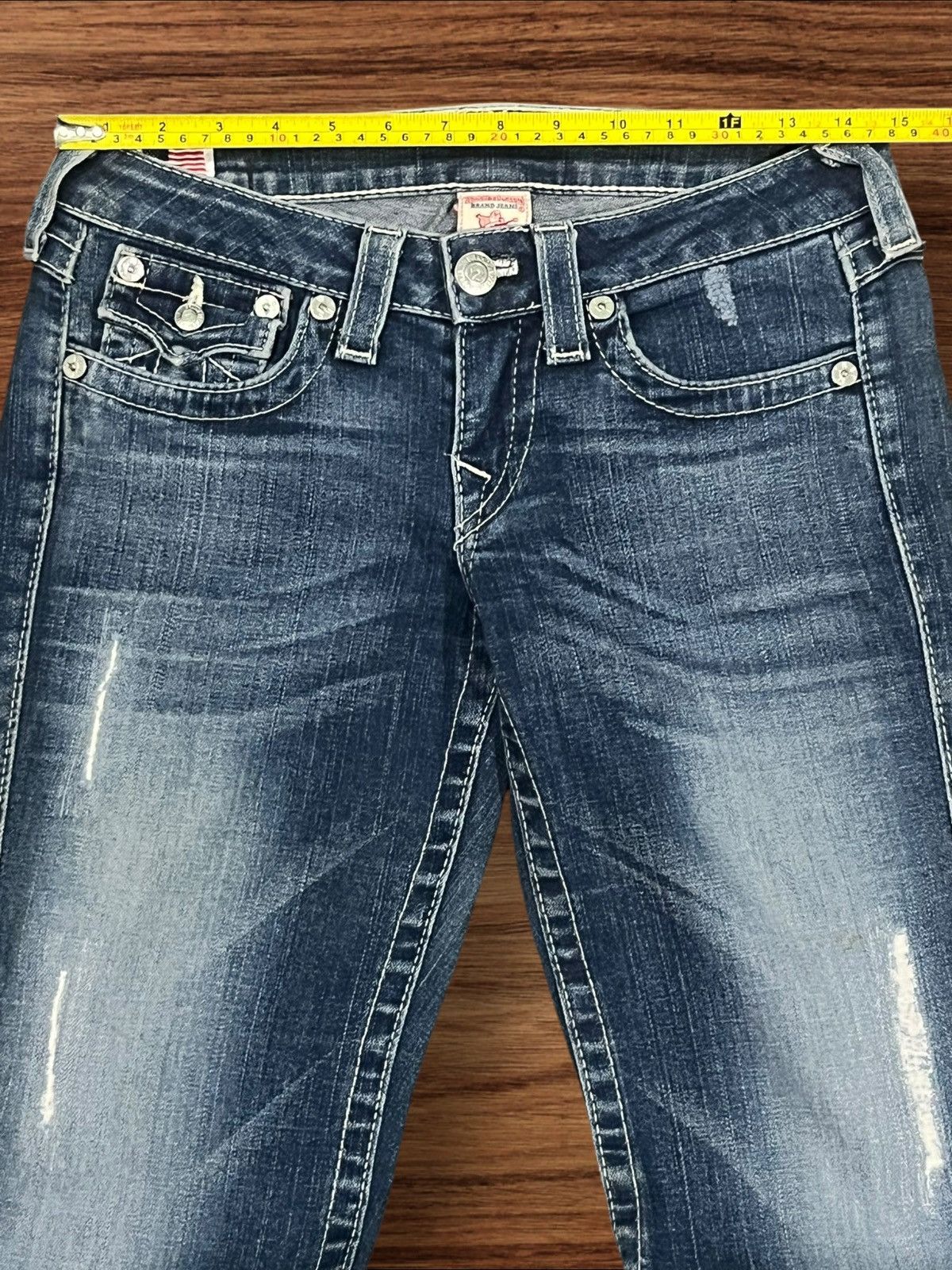 True Religion Vintage True Religion Joey Flare Style Distressed Jeans Size 27" / US 4 / IT 40 - 16 Thumbnail