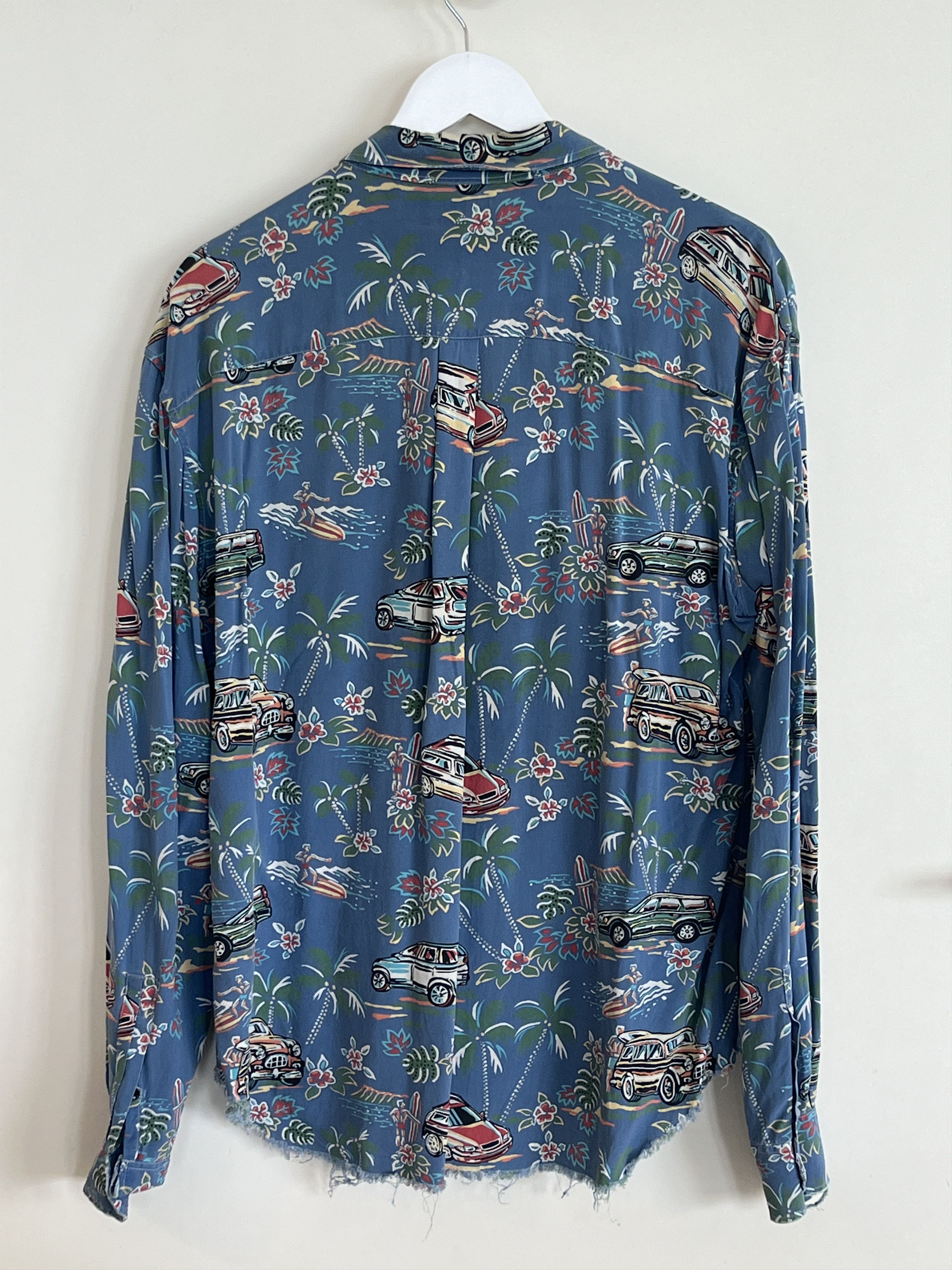 Saint Laurent Paris SS17 Hawaiian Blue Cuban Carprint Shirt Size US M / EU 48-50 / 2 - 2 Thumbnail