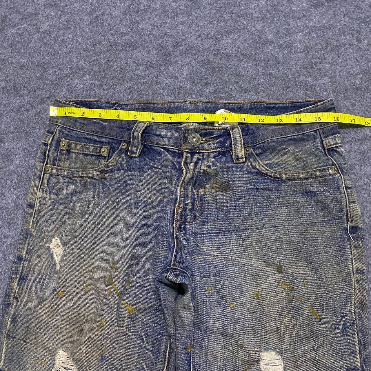 Japanese Brand 💥Flare💥Vintage Agate Label Punk Distressed Denim Size 32" / US 10 / IT 46 - 4 Thumbnail