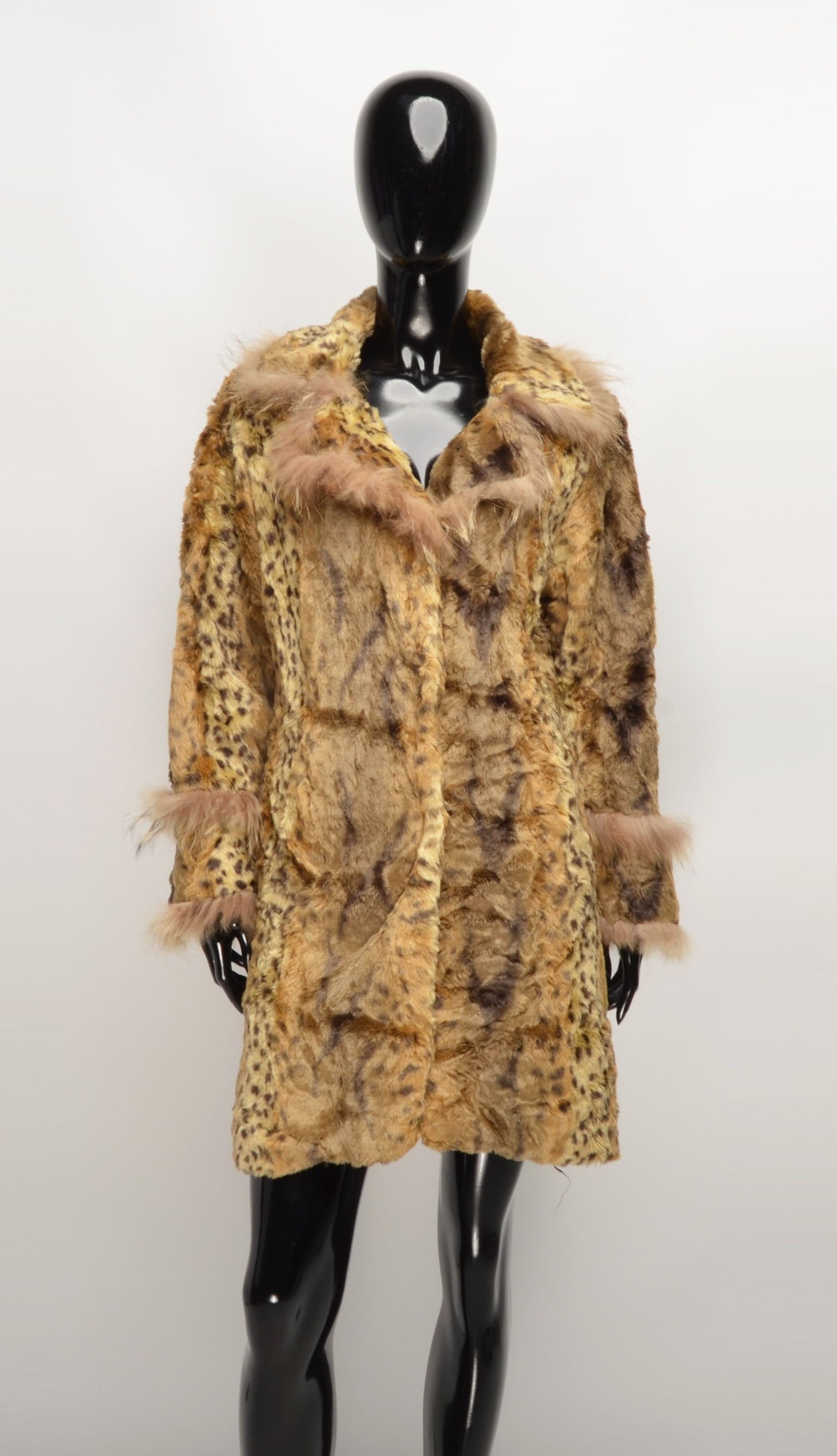 Japanese Brand × Vintage Via Faburrica Y2K Glam Leopard Faux Fur Mob Wife Coat Size M / US 6-8 / IT 42-44 - 1 Thumbnail
