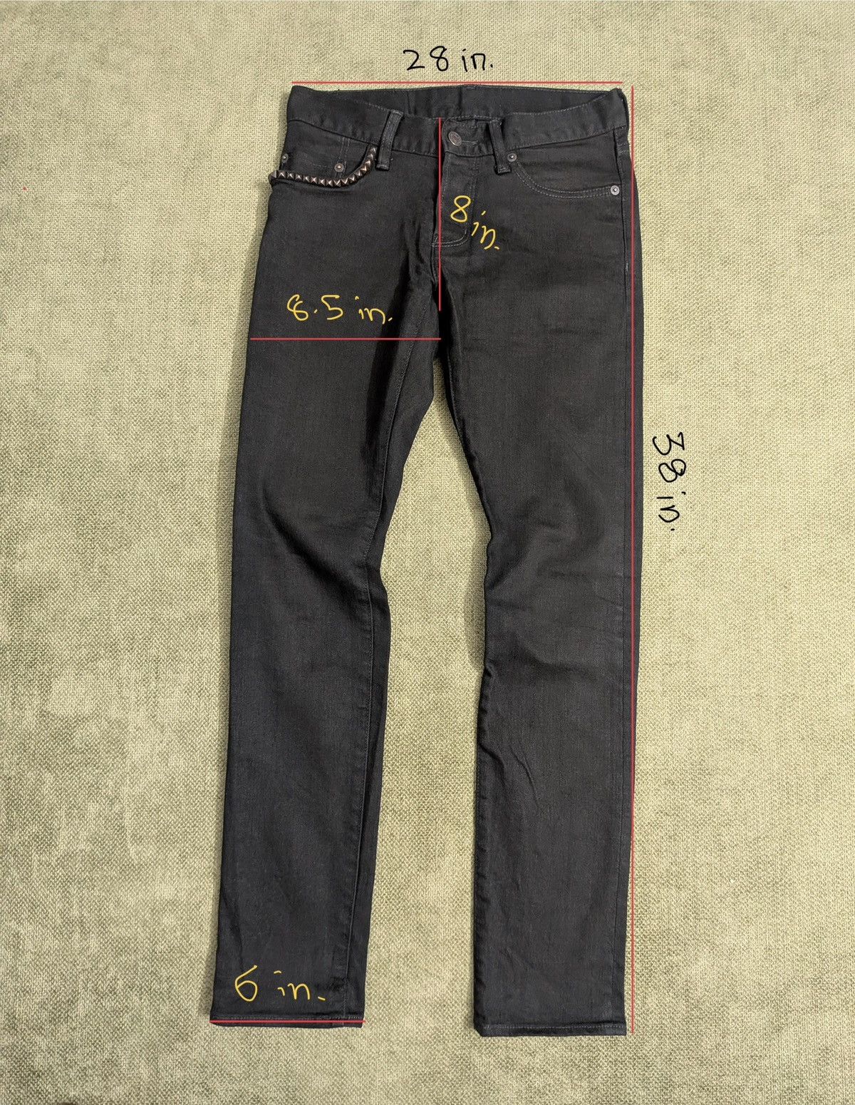 Hysteric Glamour Hysteric glamour stud skinny black denim Size US 28 / EU 44 - 2 Thumbnail