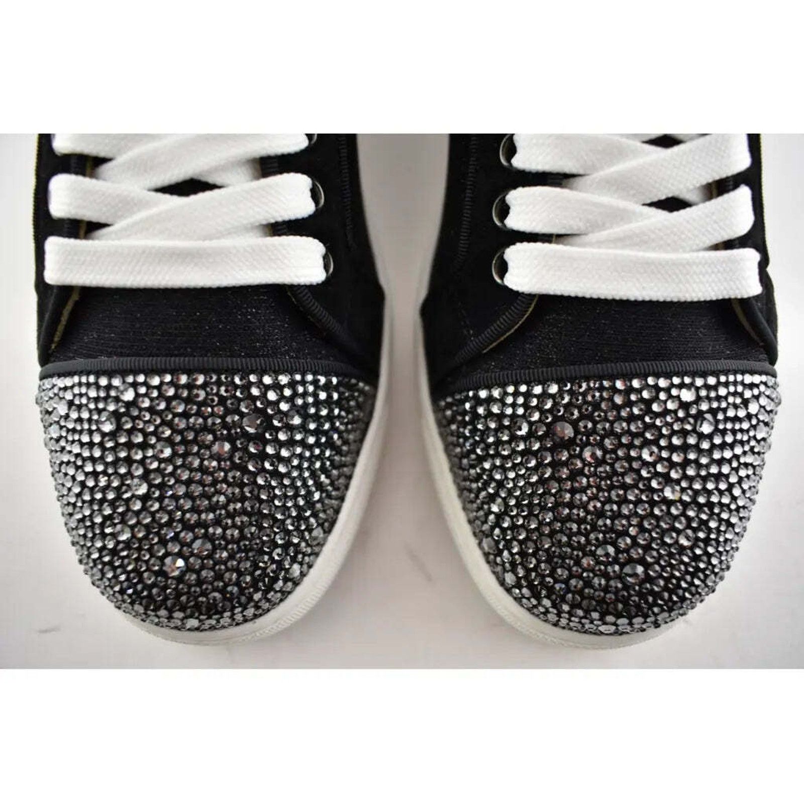 Christian Louboutin Louis Junior P Strass Donna Flat Black Low Top Sneaker 37 Size US 7 / IT 37 - 7 Thumbnail