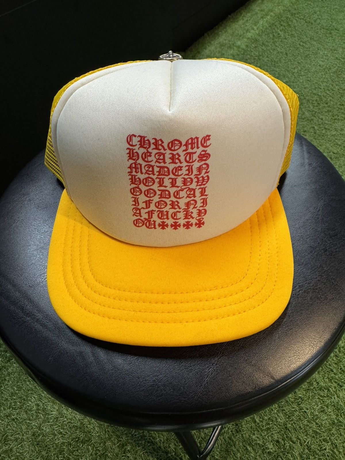 【新品】 Chrome Hearts Yellow TRUCKER Cap Chrome Hearts Chrome Hearts Chrome Hearts Eye Chart Trucker