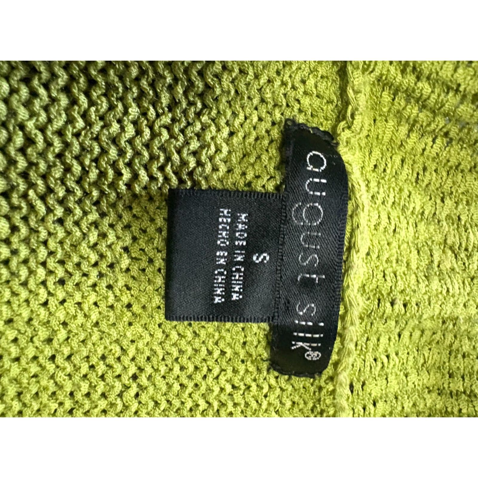 Vintage August Silk Cardigan Womens Small Moss Green Tie Front Knit Top Size S / US 4 / IT 40 - 4 Thumbnail
