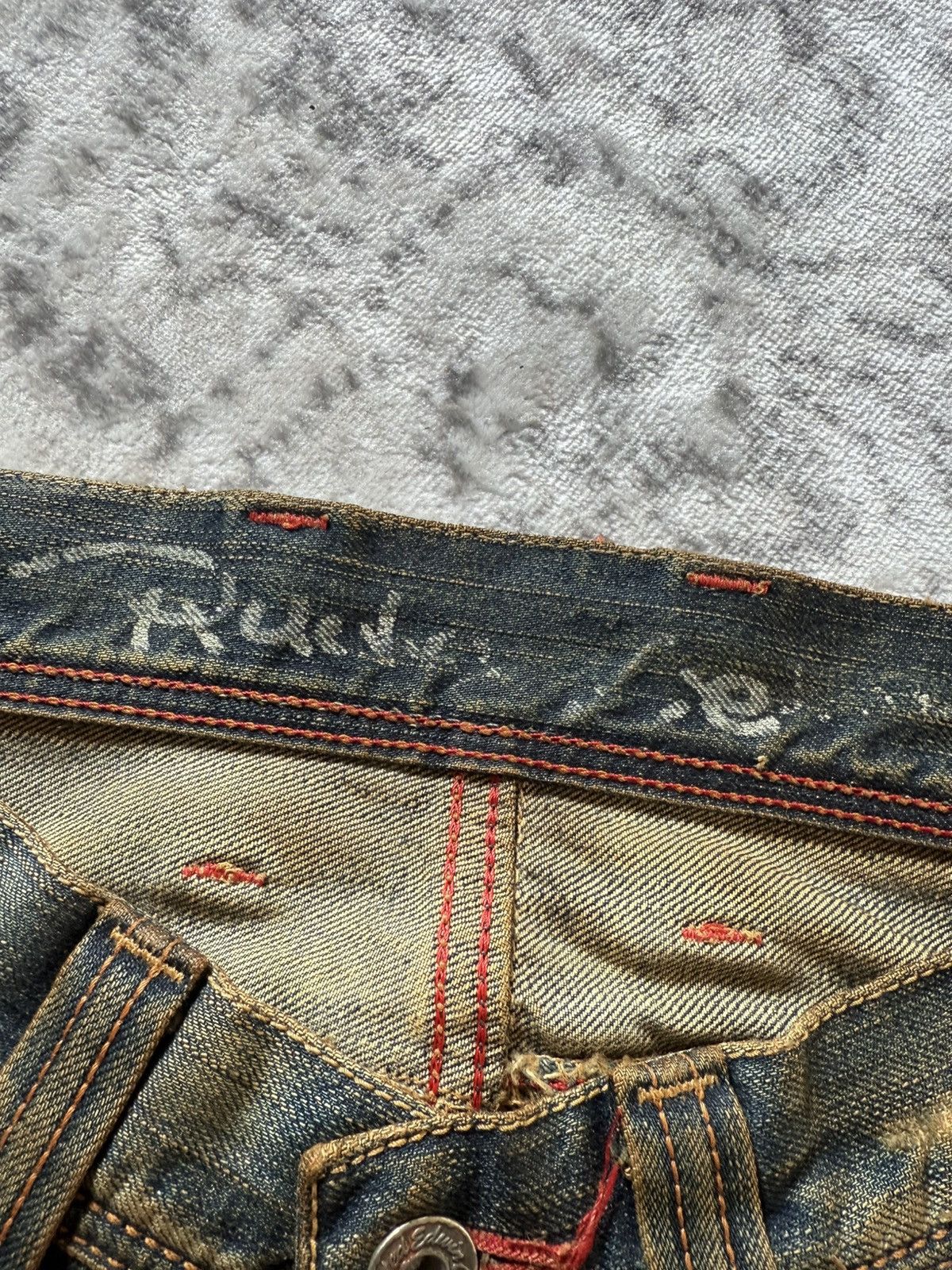 2000s Edwin V-Cut Mudwashed Flare Denim Archive