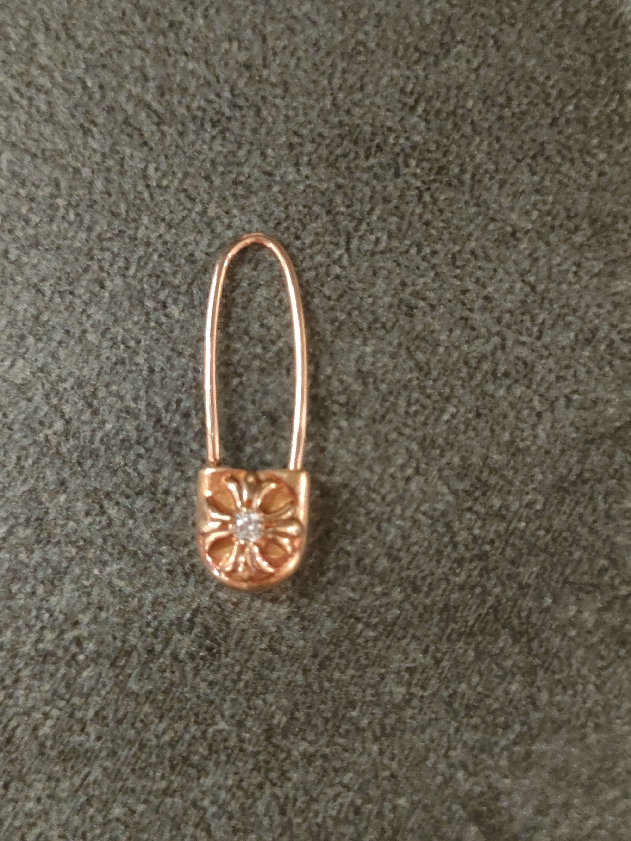 Chrome Hearts Chrome Hearts 22K Gold Diamond Safety Pin Earring Size ONE SIZE - 7 Thumbnail
