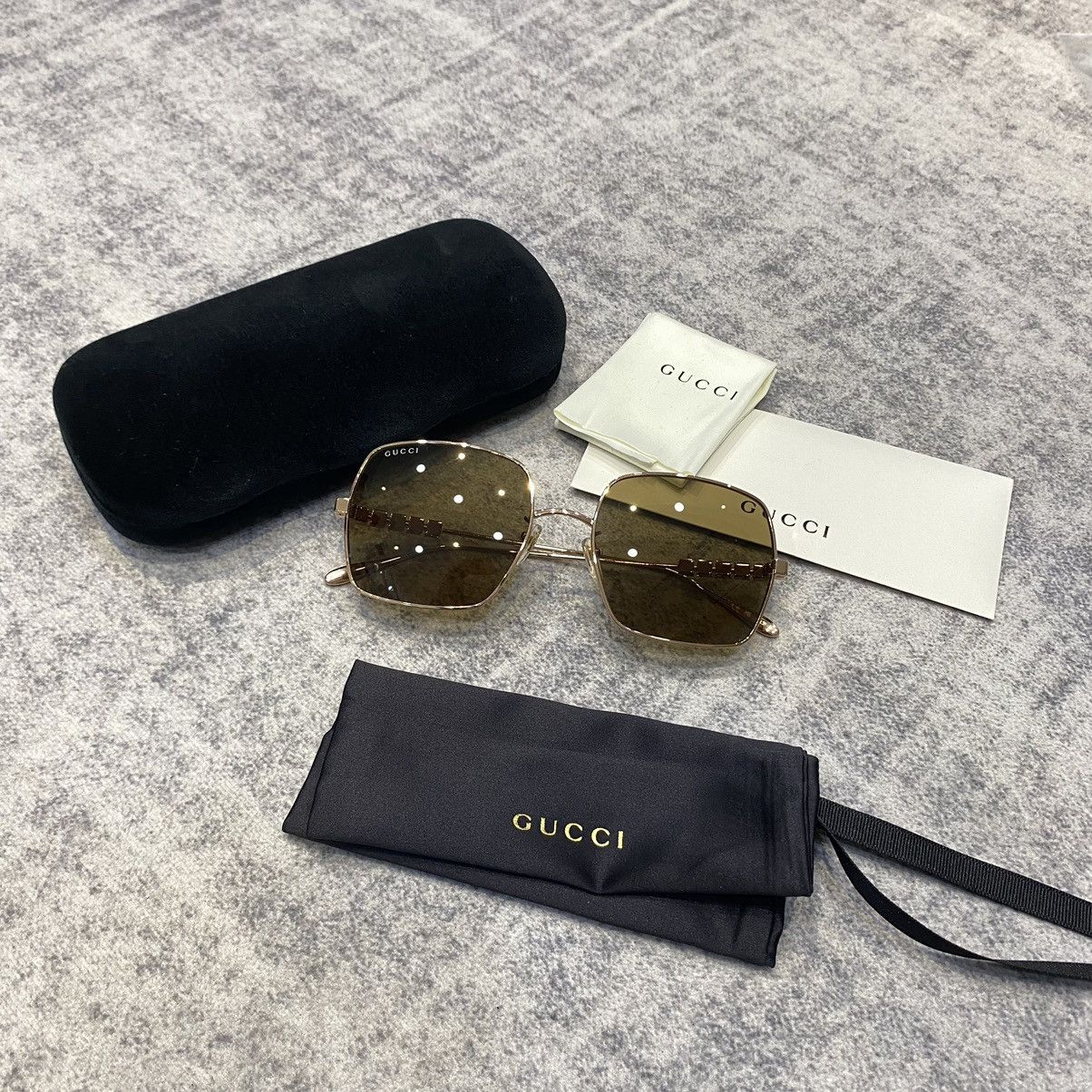 Gucci GUCCI GG1434S 002 Sunglasses GOLD Size ONE SIZE - 13 Thumbnail