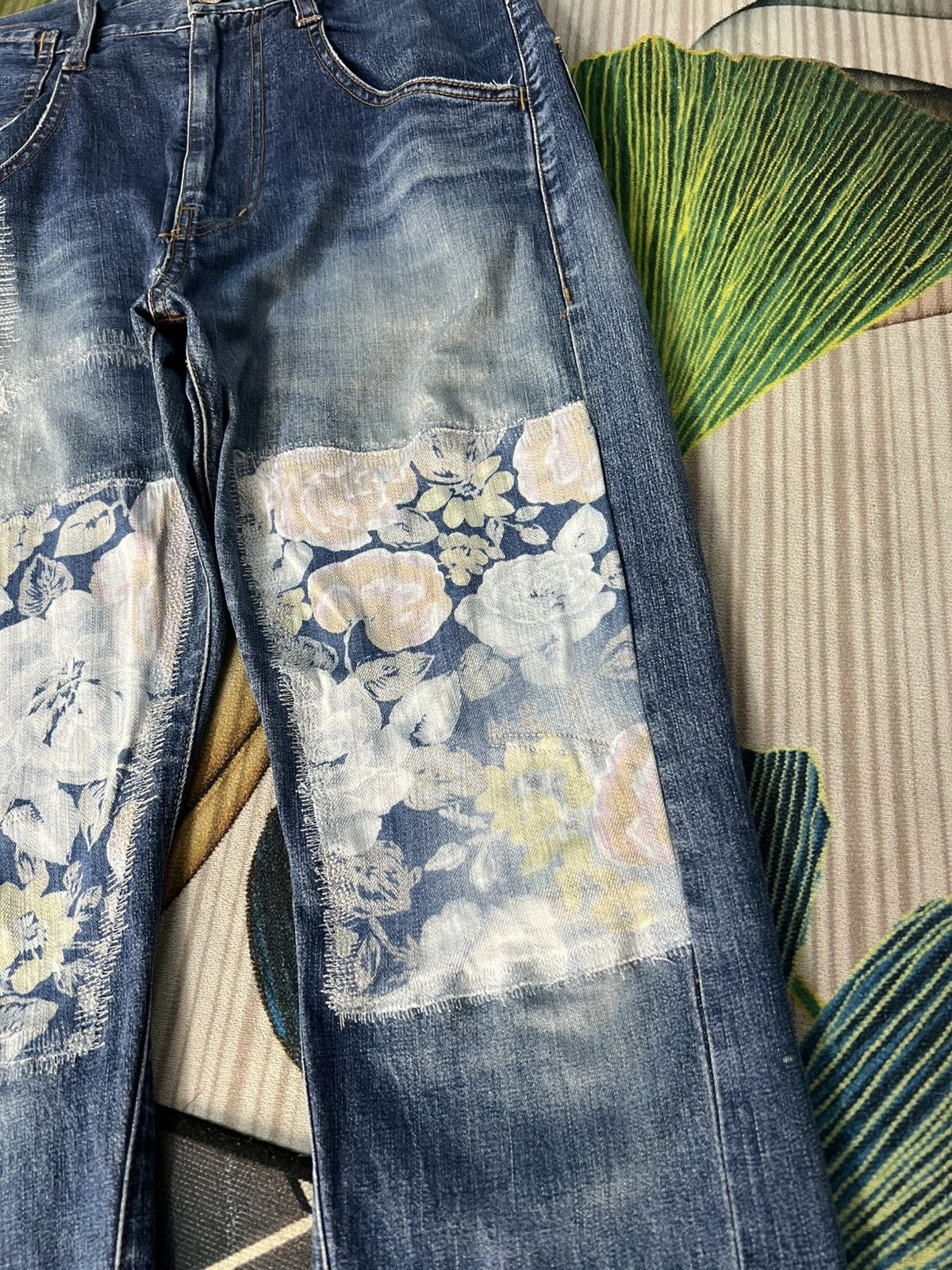 CABANE de ZUCCa Vintage Cabane De Zucca Patchwork Selvedge Mud Wash Jean Size US 30 / EU 46 - 9 Thumbnail