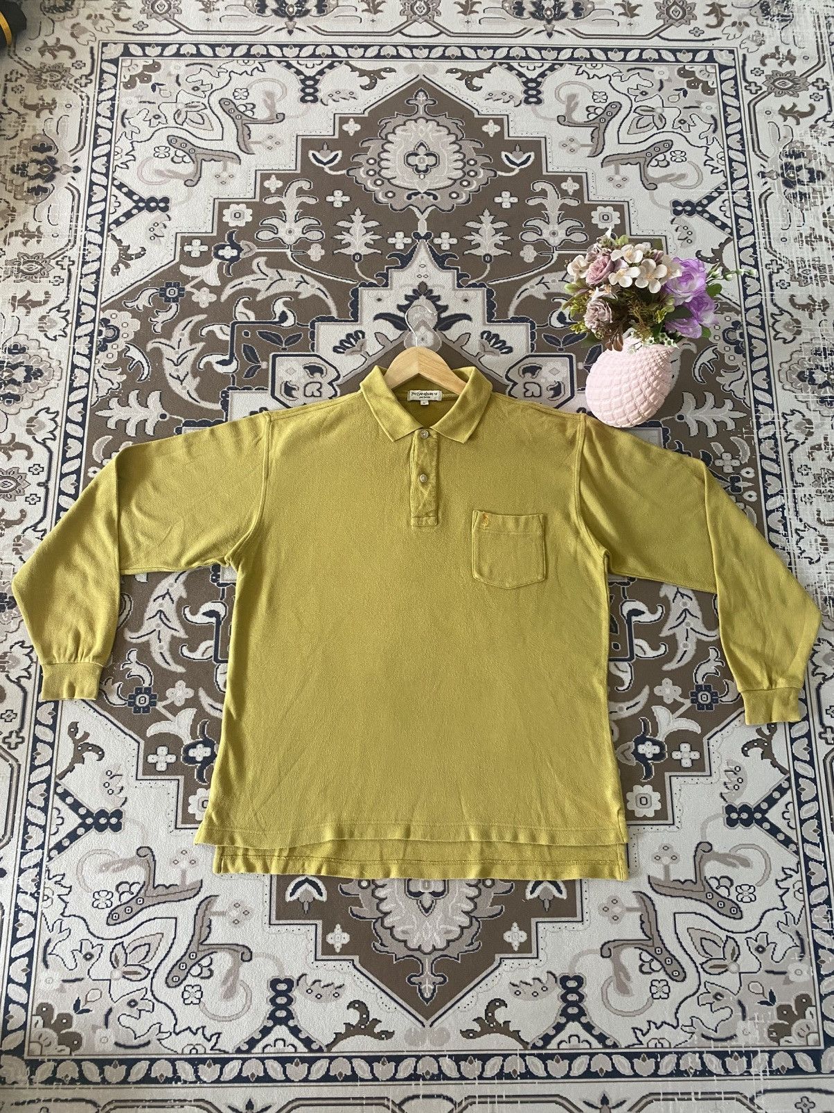 Yves Saint Laurent YVESSAINTLAURENT LONG SLEEVE POLO Size US L / EU 52-54 / 3 - 1 Thumbnail