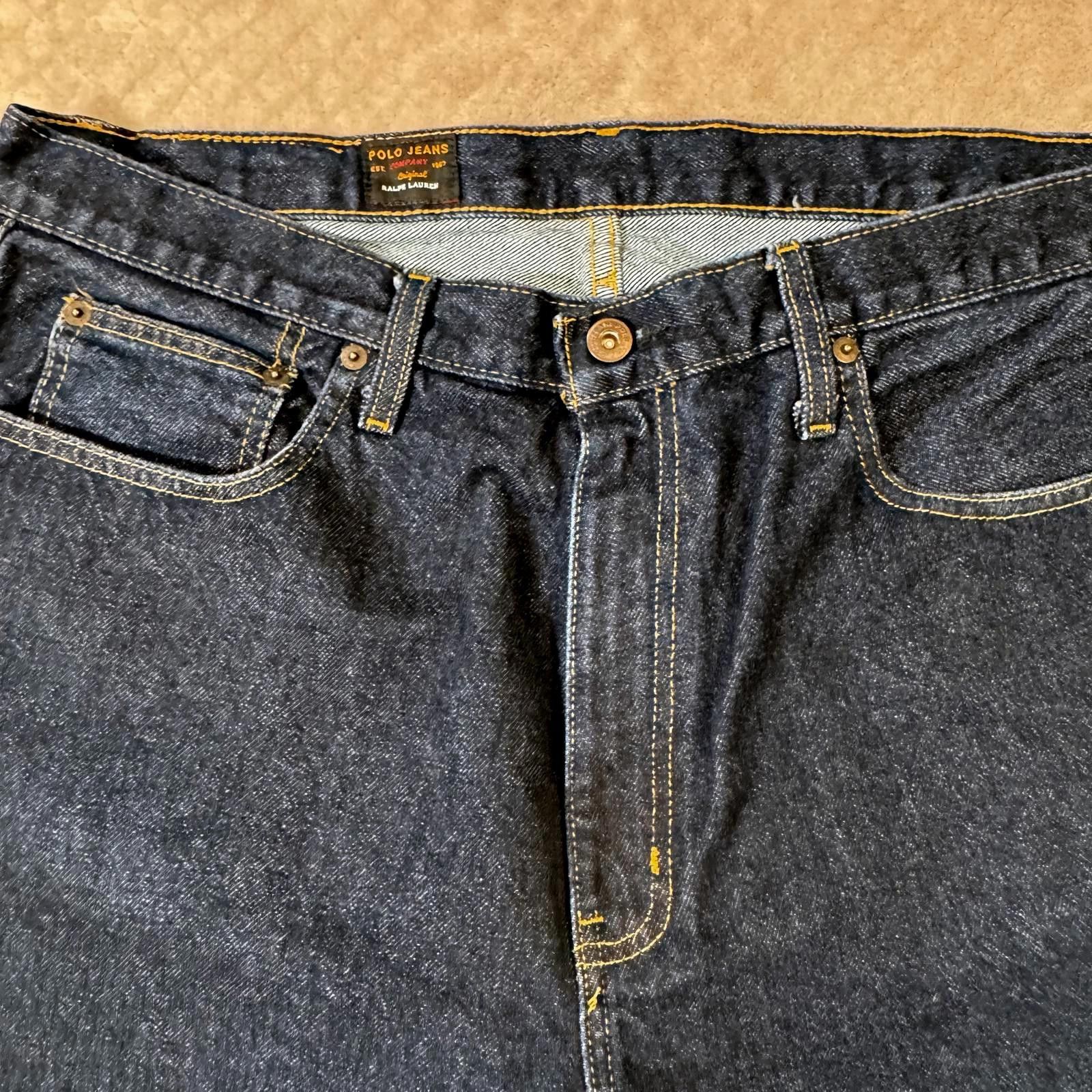 Designer Vintage RL Polo Jeans Ralph Lauren Men's 36x32 Dark Wash Size US 36 / EU 52 - 3 Thumbnail
