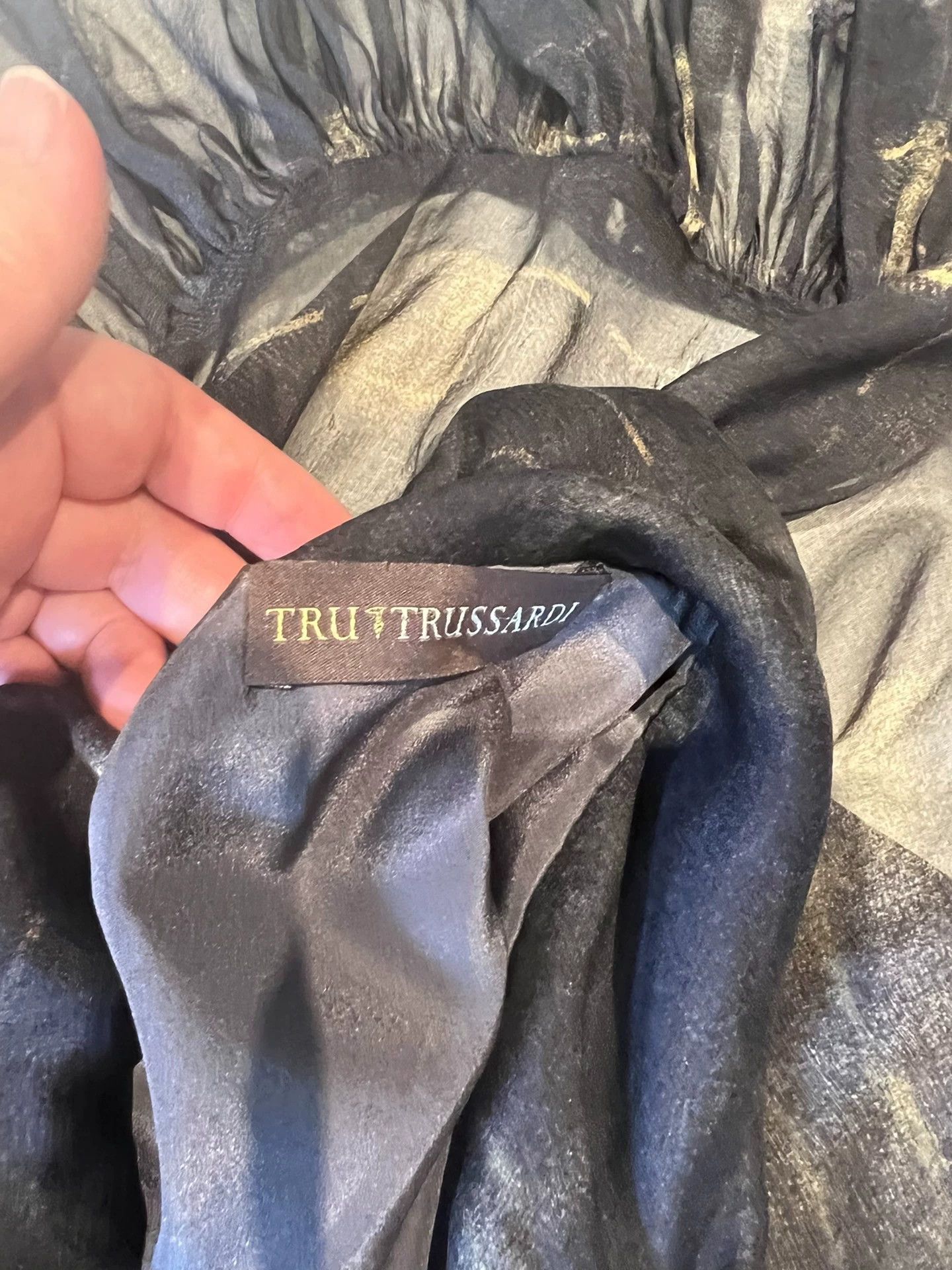 Trussardi Trussardi Silk Double Layer Marbled Skirt 42 NWT Size 28" / US 6 / IT 42 - 4 Thumbnail
