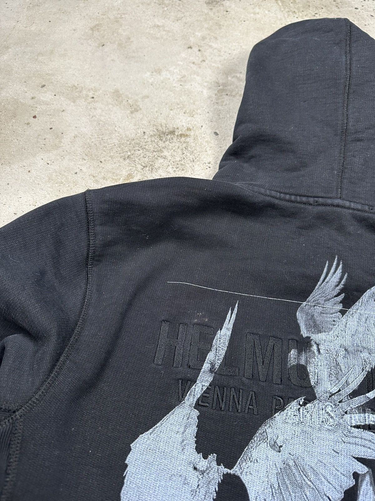 Helmut Lang Helmut Lang Black Embroidery Eagle Hoodie Sweatshirt Size US L / EU 52-54 / 3 - 10 Thumbnail