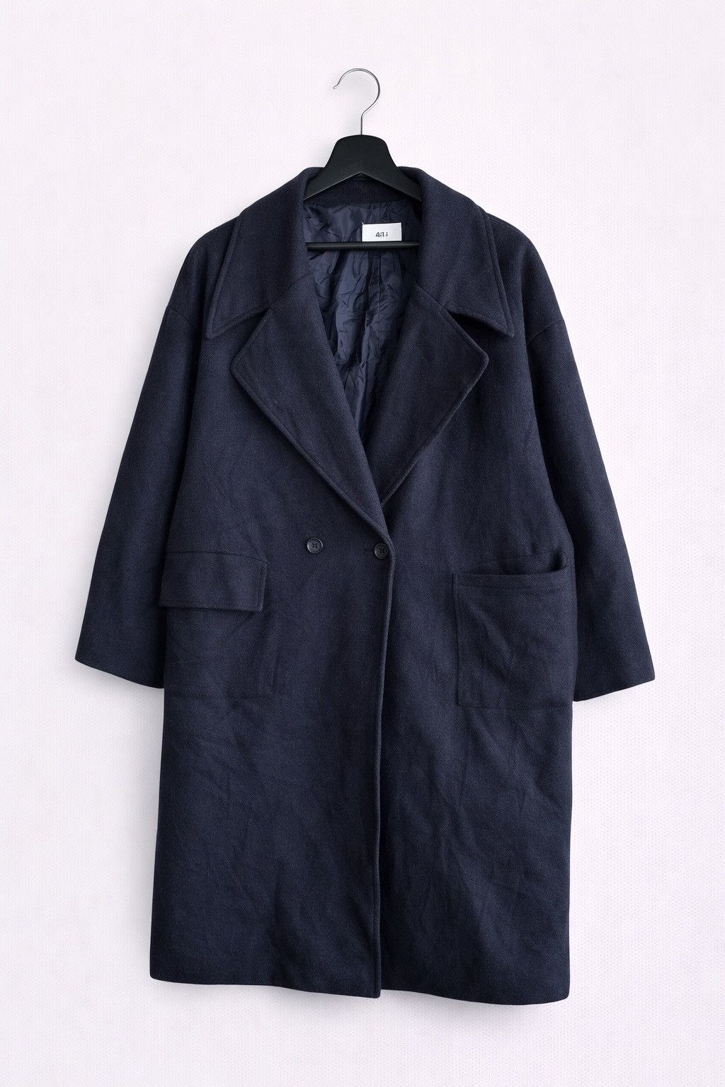 Japanese Brand RILI Tokyo Navy Blue Oversized Long Coat Japanese Minimalist Size ONE SIZE - 1 Thumbnail