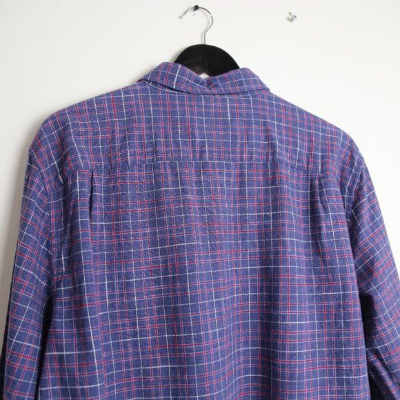 American Eagle Outfitters American Eagle Purple Plaid Classic Fit Long Sleeve Flannel Size US L / EU 52-54 / 3 - 10 Thumbnail