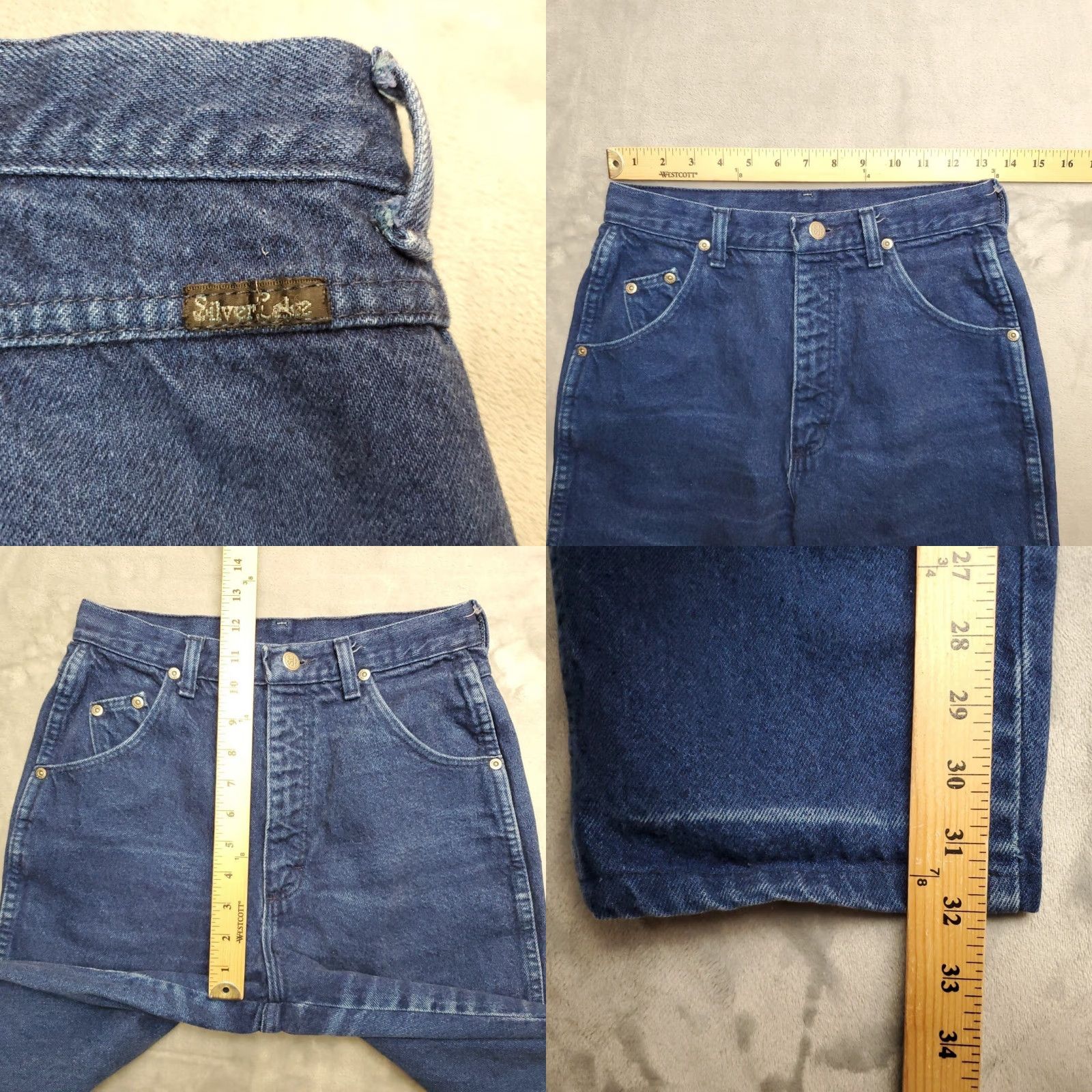 Wrangler VINTAGE VTG Wrangler Silver Lake Jeans Women 7/8x36 Blue Dyed Denim Bareback Made in USA Size 30" / US 8 / IT 44 - 9 Thumbnail