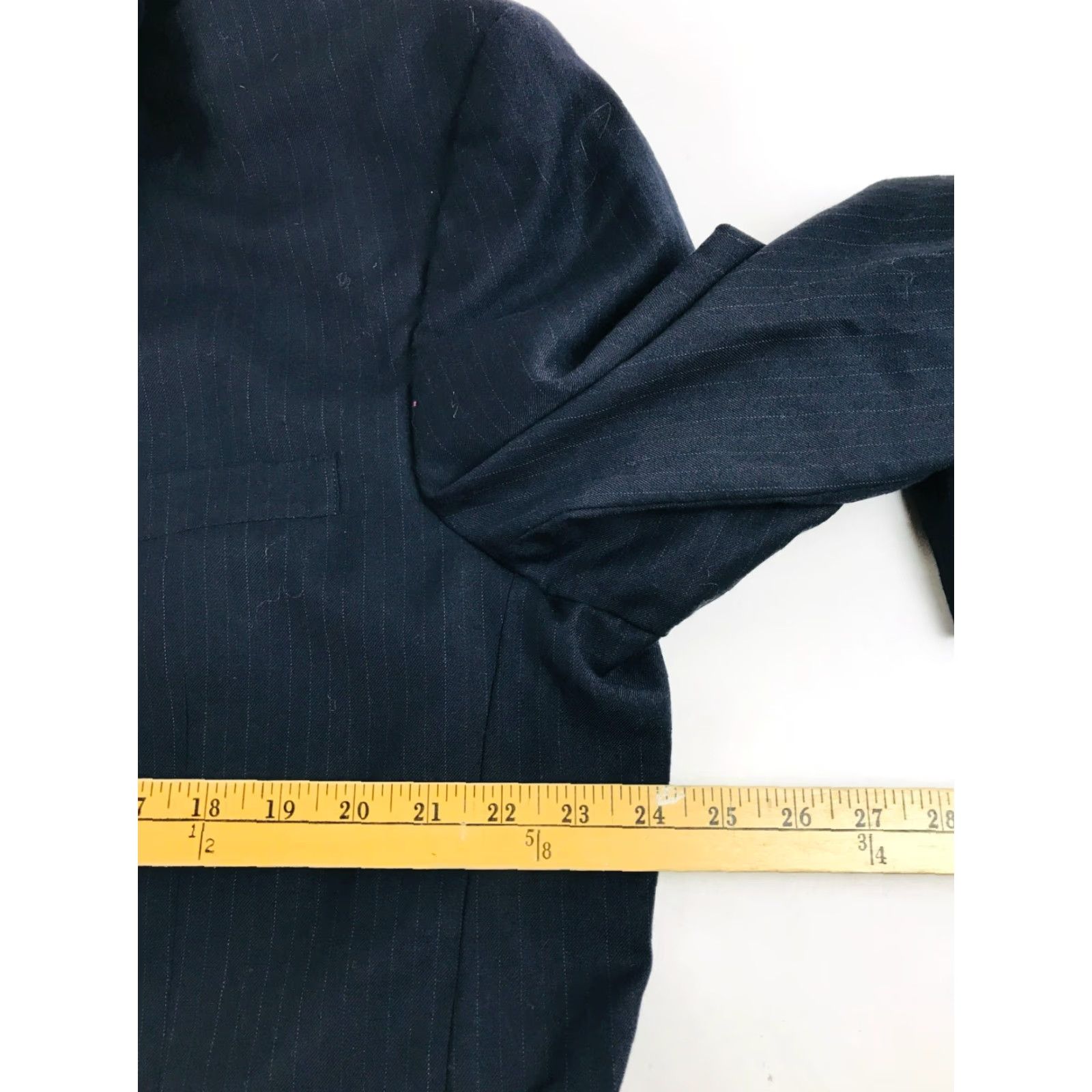 Hart Schaffner Marx Hart Schaffner Marx Suit Jacket Men L Navy Blue Wool Blend Solid 2 Piece Regular Fit Mens Size 42R - 3 Thumbnail