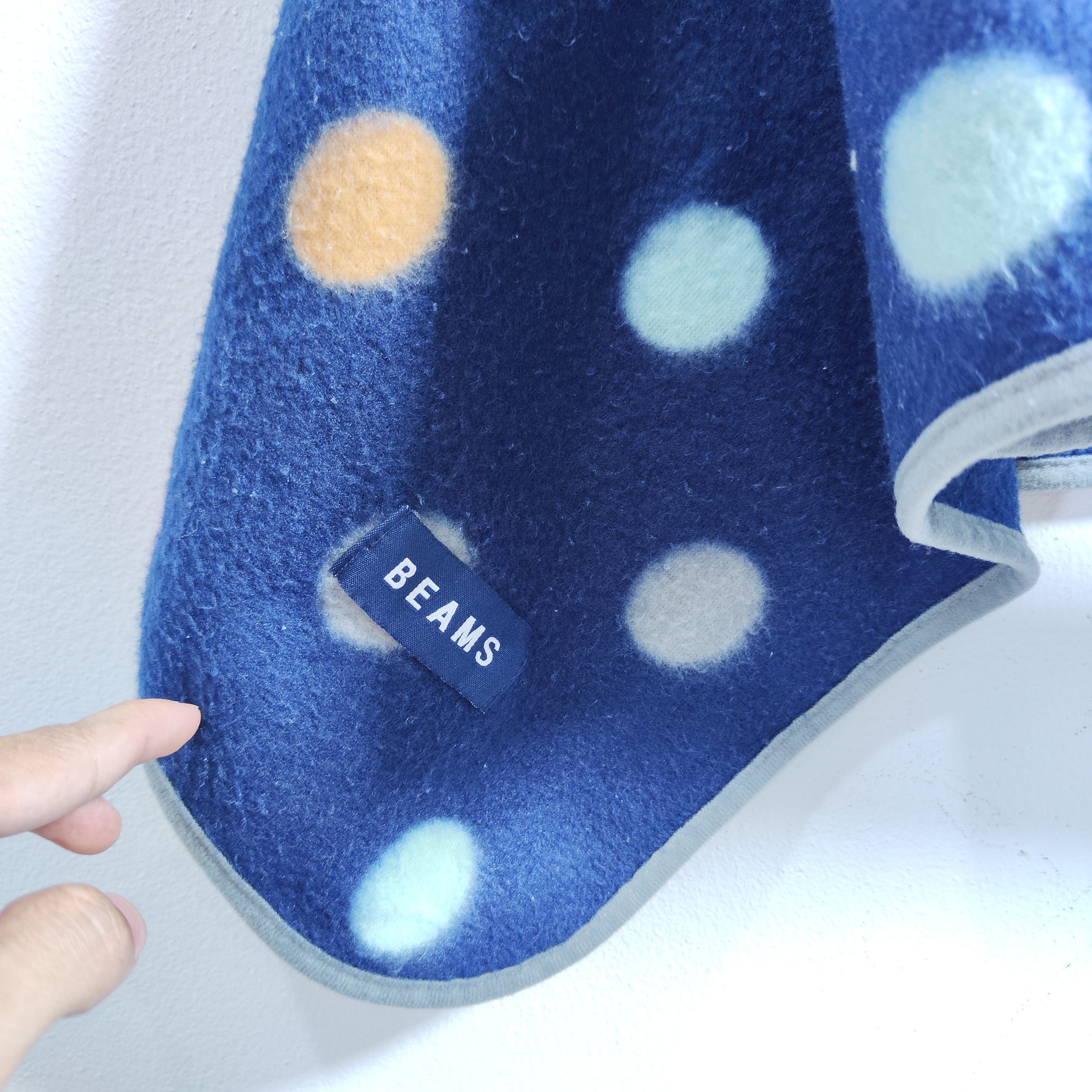 Beams Plus Buttoned Shawl Beams Blue Polka Dot Size ONE SIZE - 3 Thumbnail
