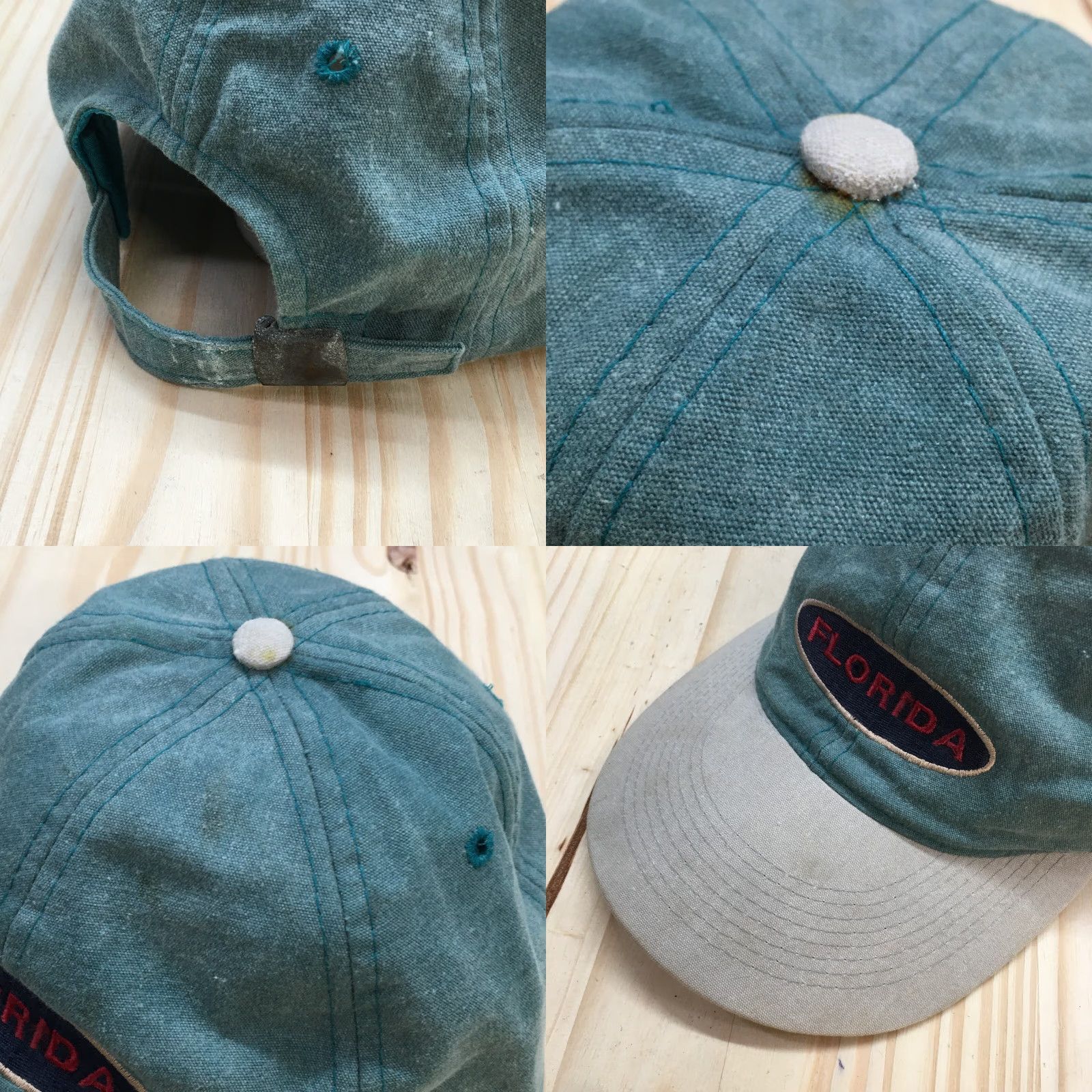 Vintage Willco Imports Florida Baseball Cap Hat Mens Green Gray One Size Fits All Cotton Canvas Adjustable Breathable Lightweight Caps Size ONE SIZE - 8 Thumbnail