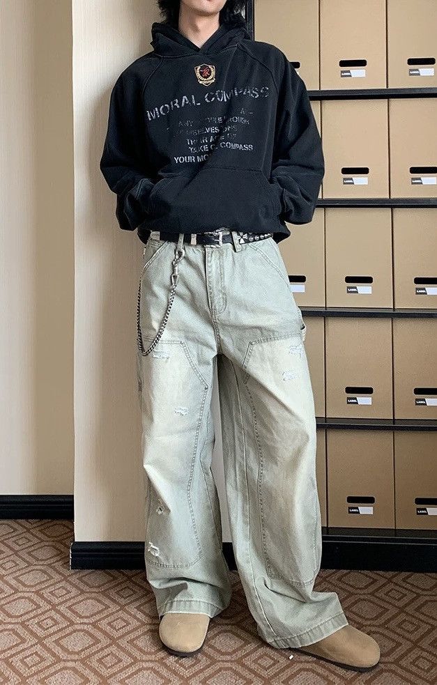Japanese Brand × Vintage Outdoor retro punk y2k faded letters hoodie Size US L / EU 52-54 / 3 - 4 Thumbnail