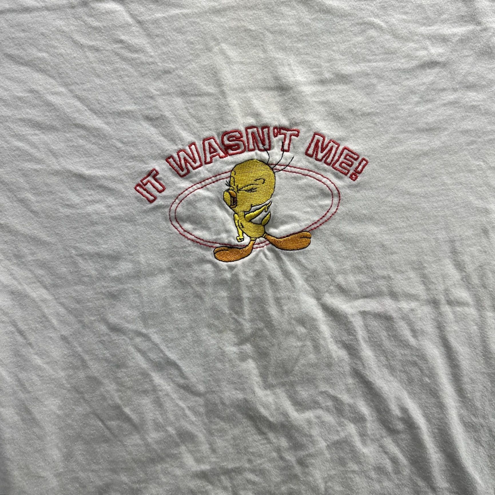 Vintage VINTAGE Looney Tunes Shirt Mens XL White Tweety Bird It Wasn't Me Embroidered 2000s Size US XL / EU 56 / 4 - 3 Thumbnail