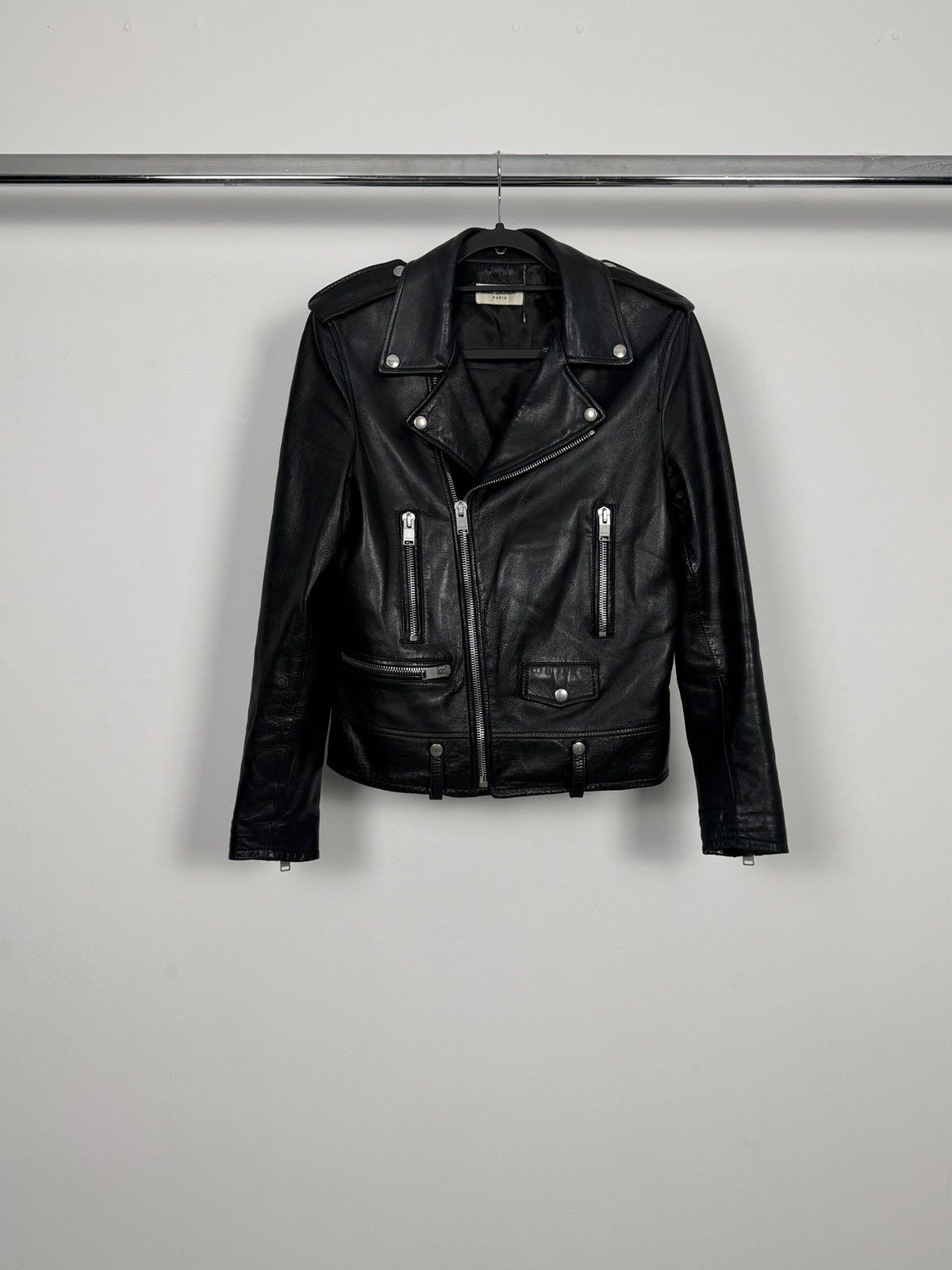 Saint Laurent Paris Saint Laurent calf leather L01 biker jacket