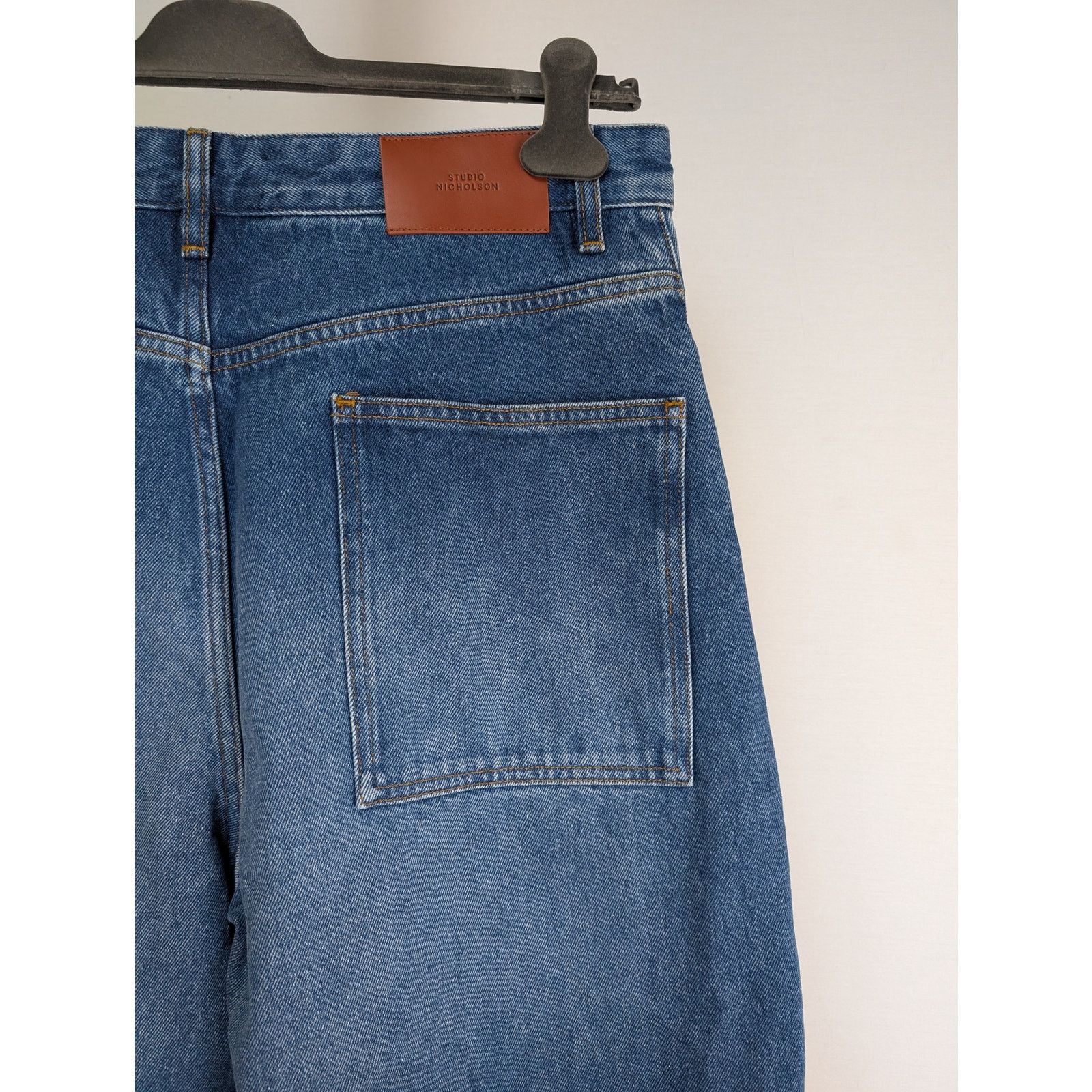 Studio Nicholson o1rshd1 Cropped Curved Leg Denim Jean in Wash Indigo Size US 34 / EU 50 - 10 Thumbnail