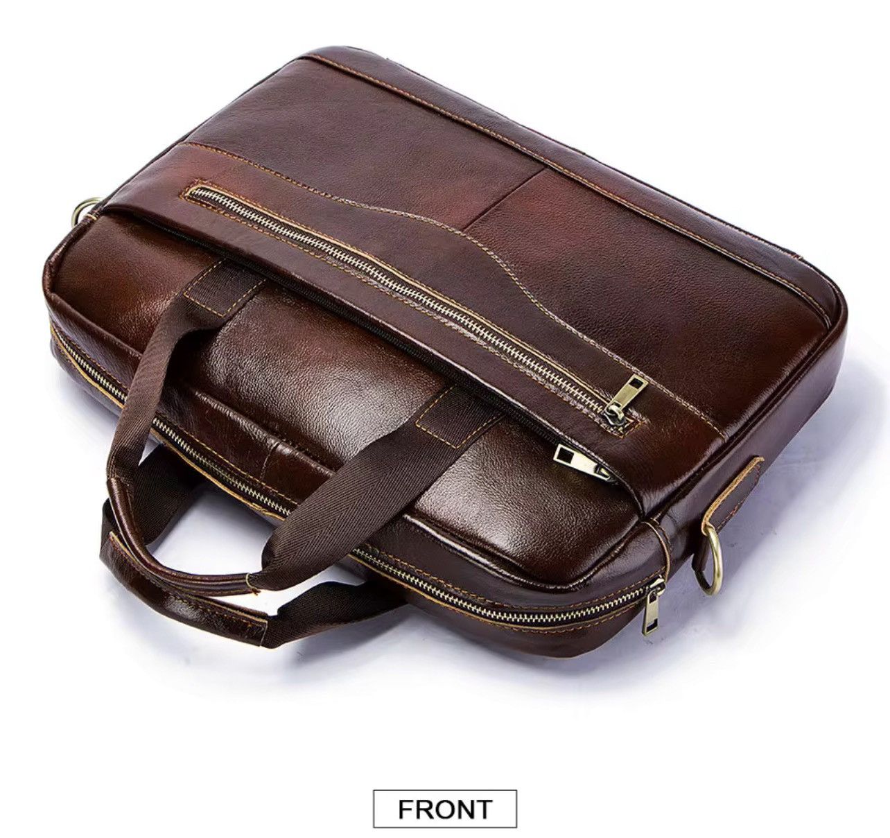 Leather Vintage Brown Leather Duffel Bag | Premium Travel Weekender Size ONE SIZE - 11 Thumbnail